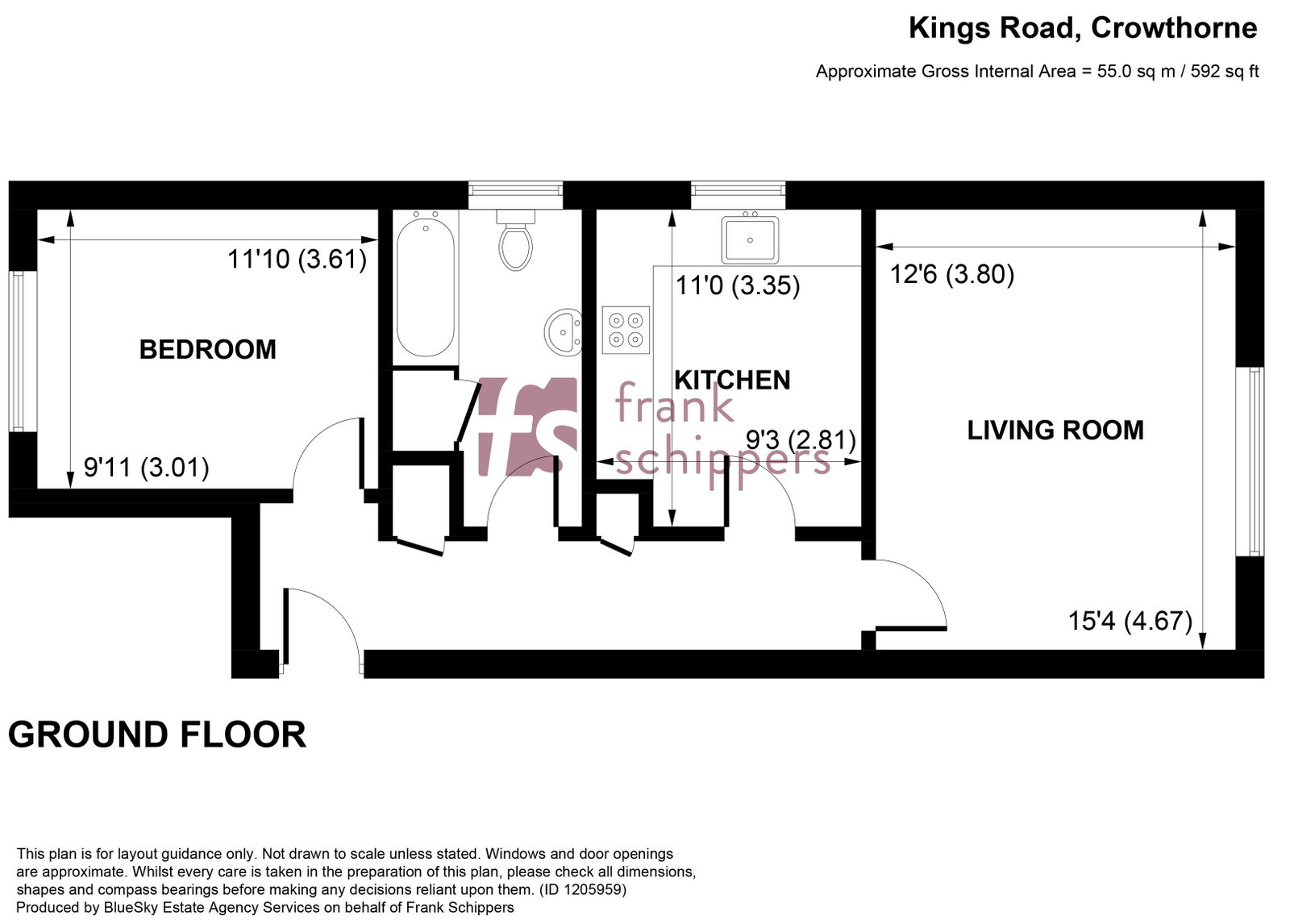 1 Kings Court, 20 Kings Road, Crowthorne floorplan