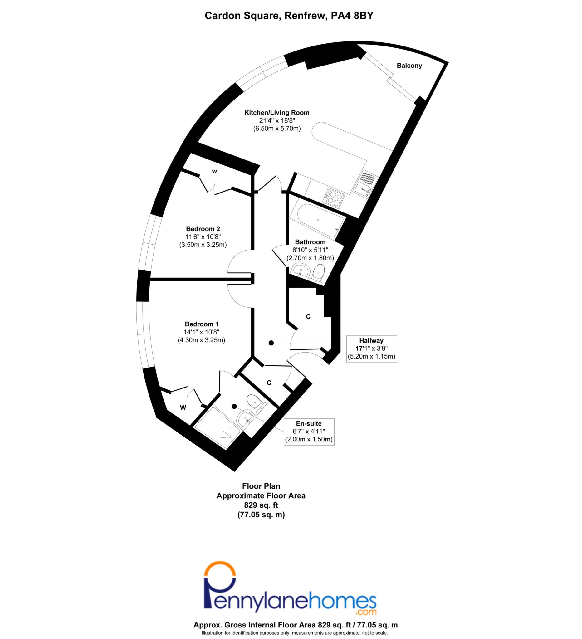 Cardon Square, Renfrew PA4, 2 bedroom flat for sale 61737795