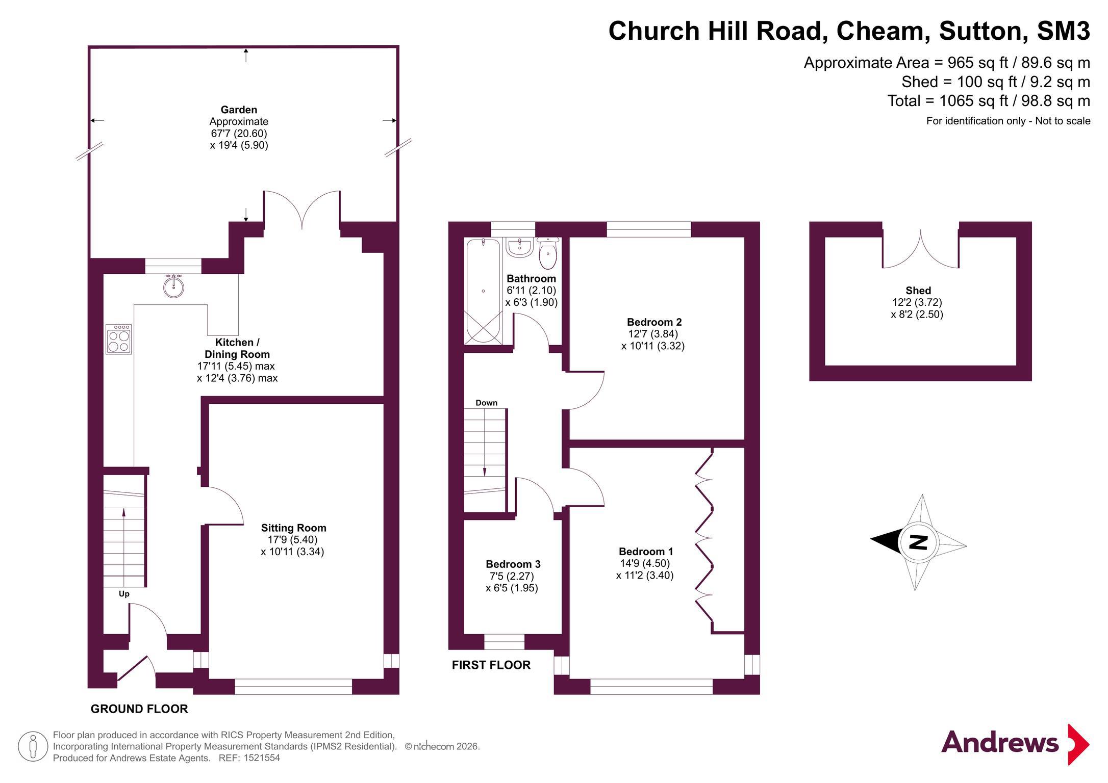 36, Church Hill Road, Sutton floorplan