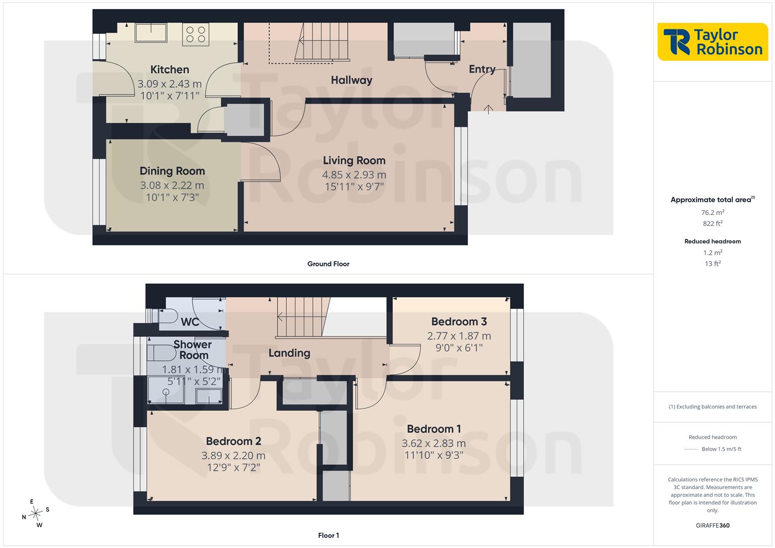 1, Beaumont Close, Crawley floorplan
