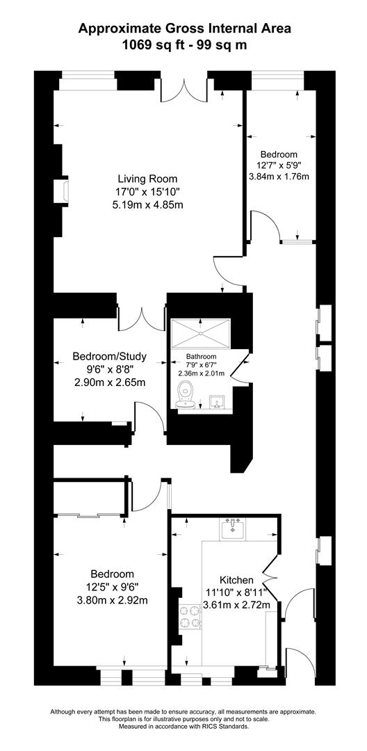 Flat 1, Western Mansions 24A, South Road, Weston-Super-Mare floorplan