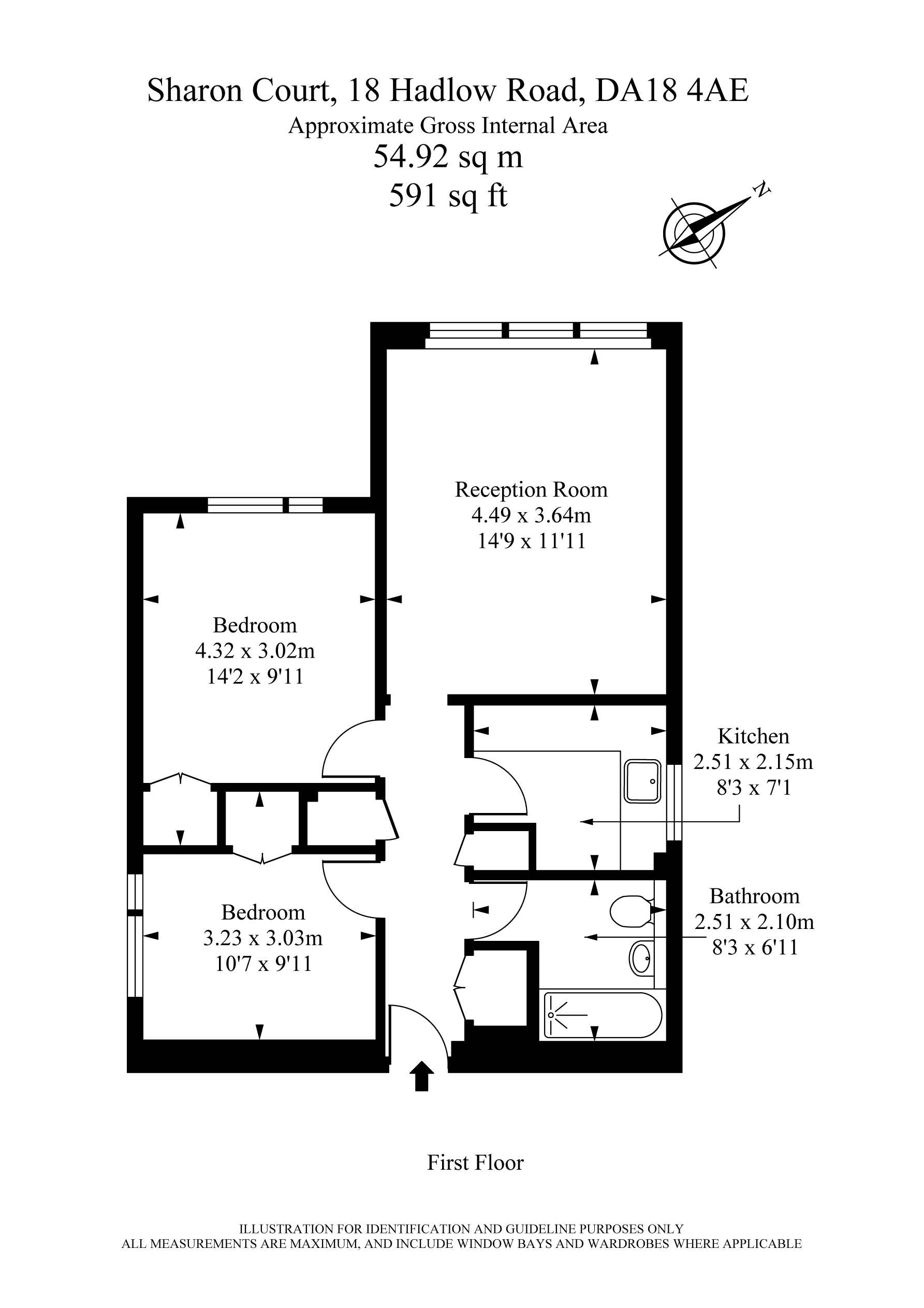 Flat 4 Sharon Court, 18, Hadlow Road, Kent floorplan