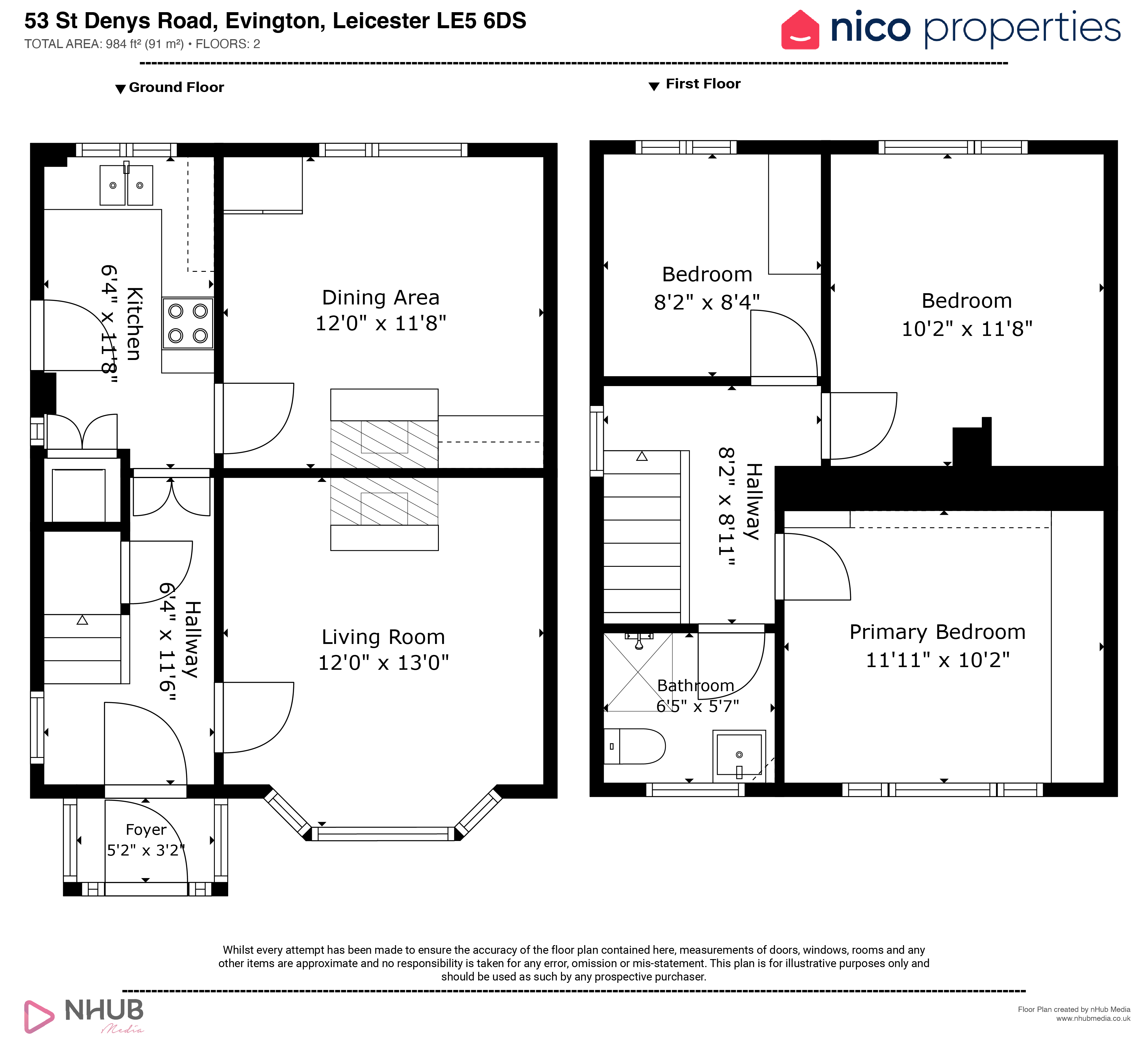 53, St. Denys Road, Leicester floorplan
