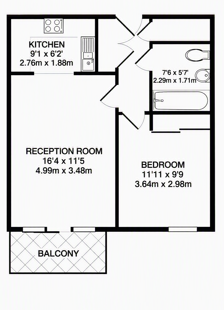 Flat 164 Westgate House, London Road, Isleworth floorplan