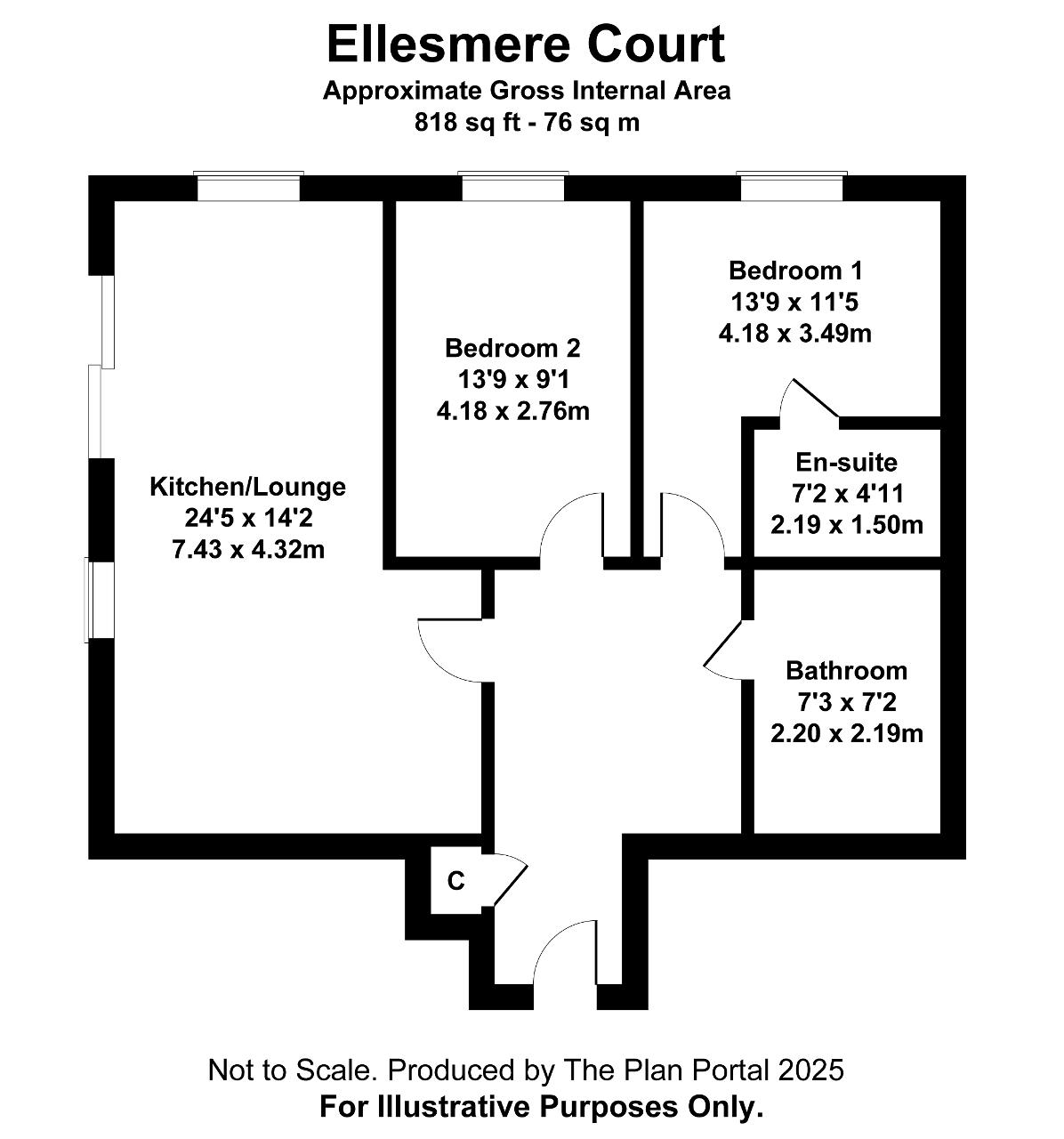 8, Ellesmere Court, Stirling Drive, Luton floorplan