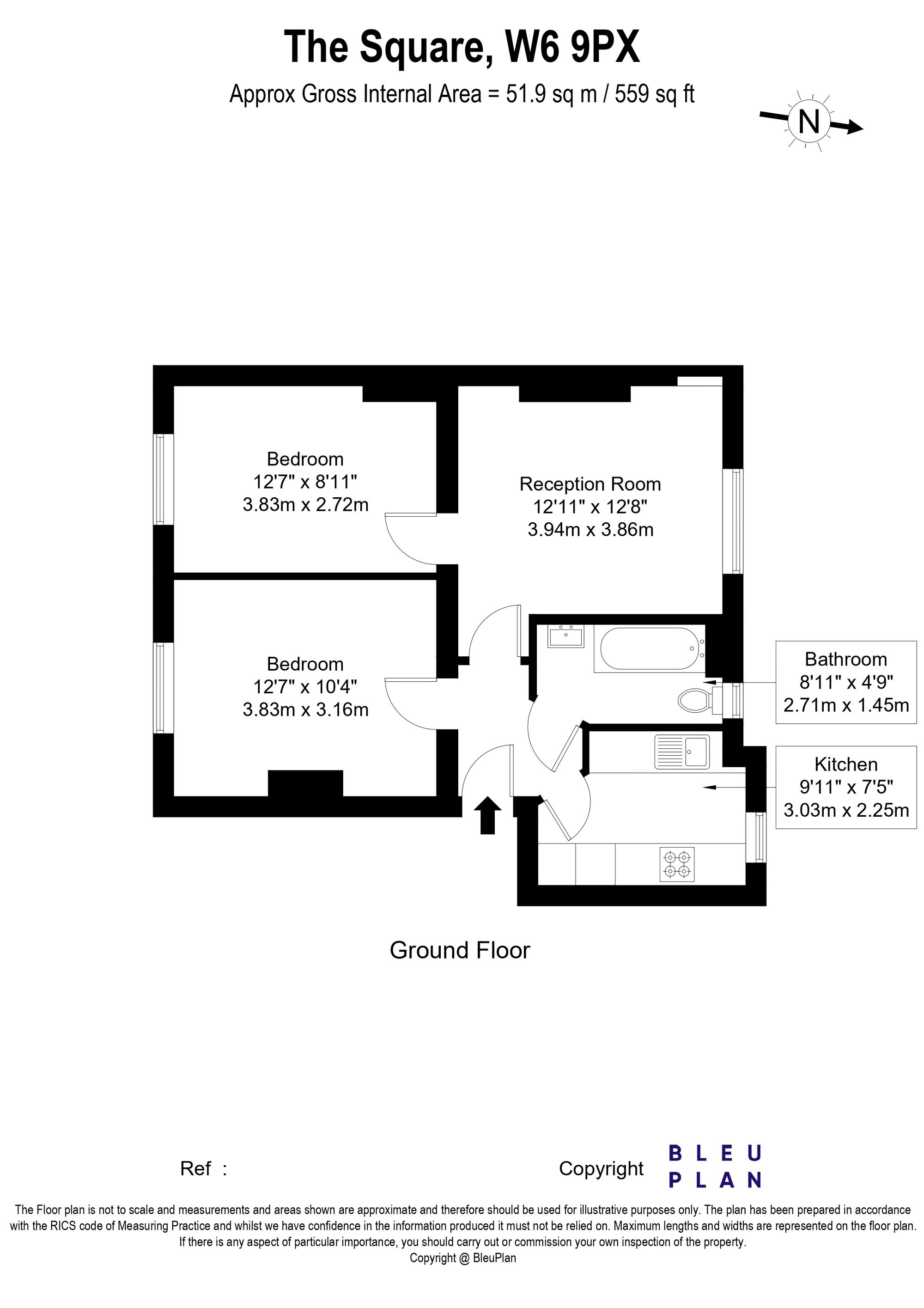 Flat 9, The Square Peabody Estate Fulham Palace Road, London floorplan