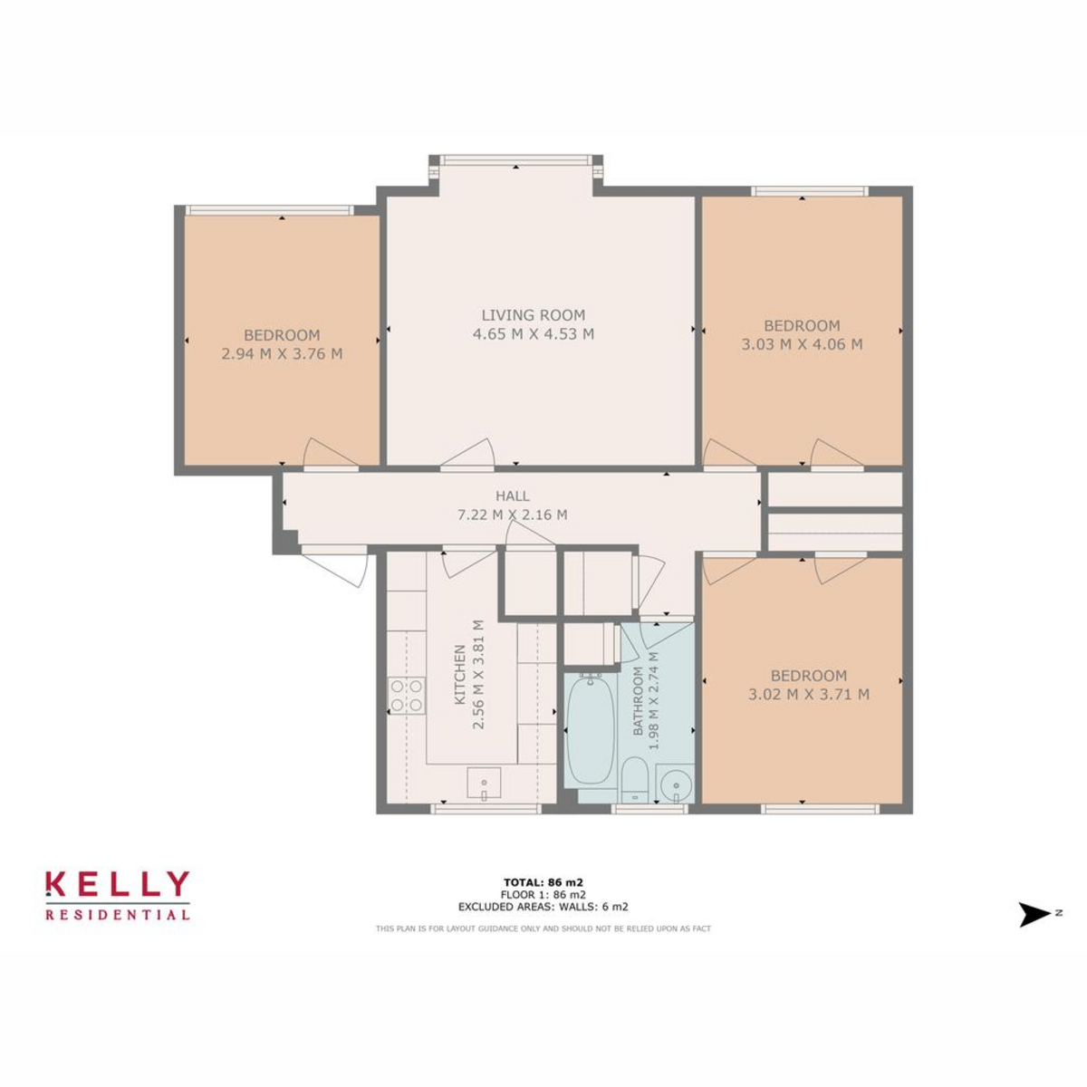Flat 2/2, 126, Falside Road, Paisley floorplan