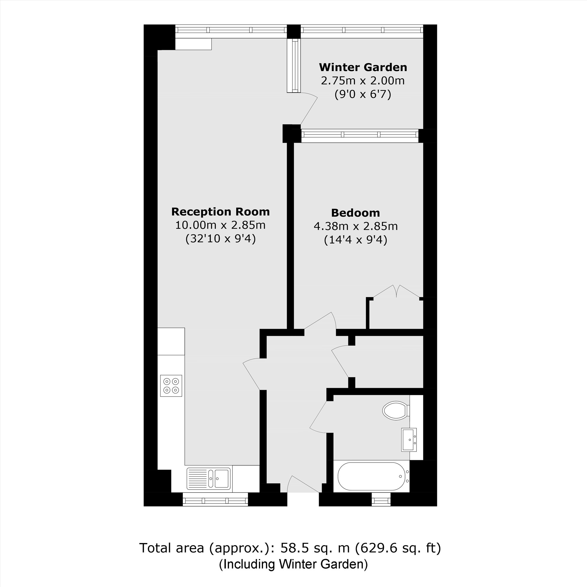 Flat 504, 2, White Post Lane, London floorplan