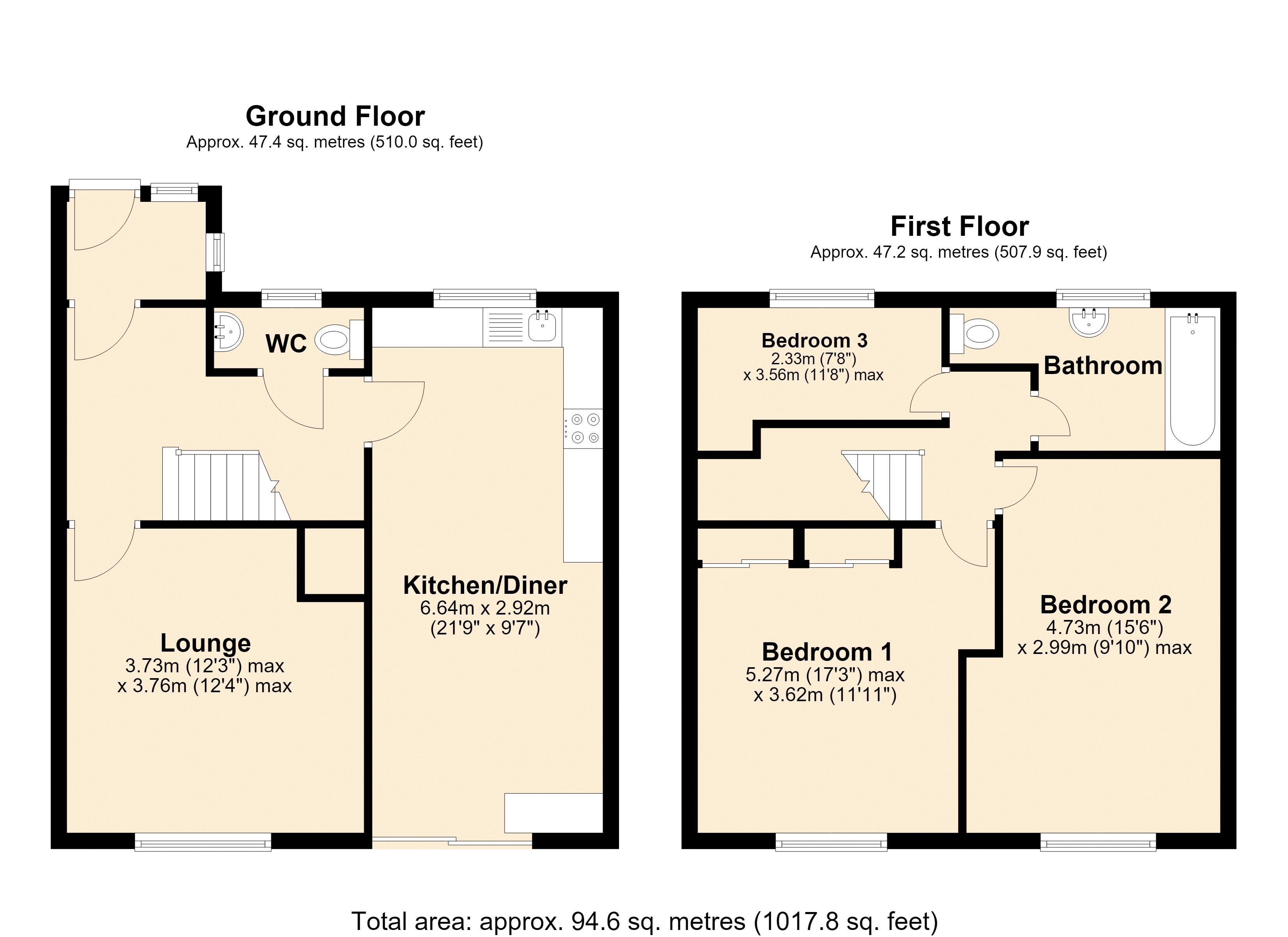 8, Berryhill Close, Blaydon floorplan