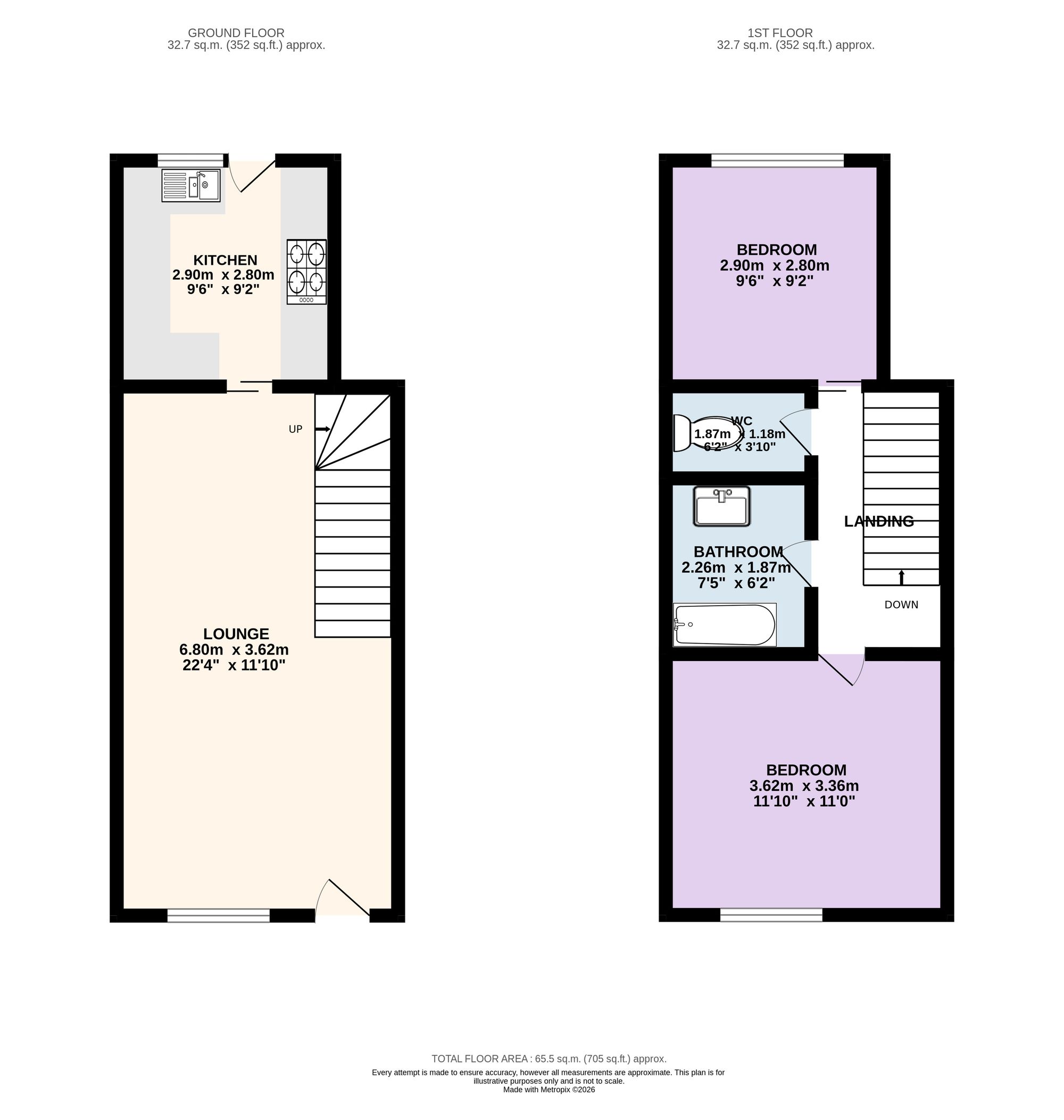 7 South View School Lane, Preston floorplan