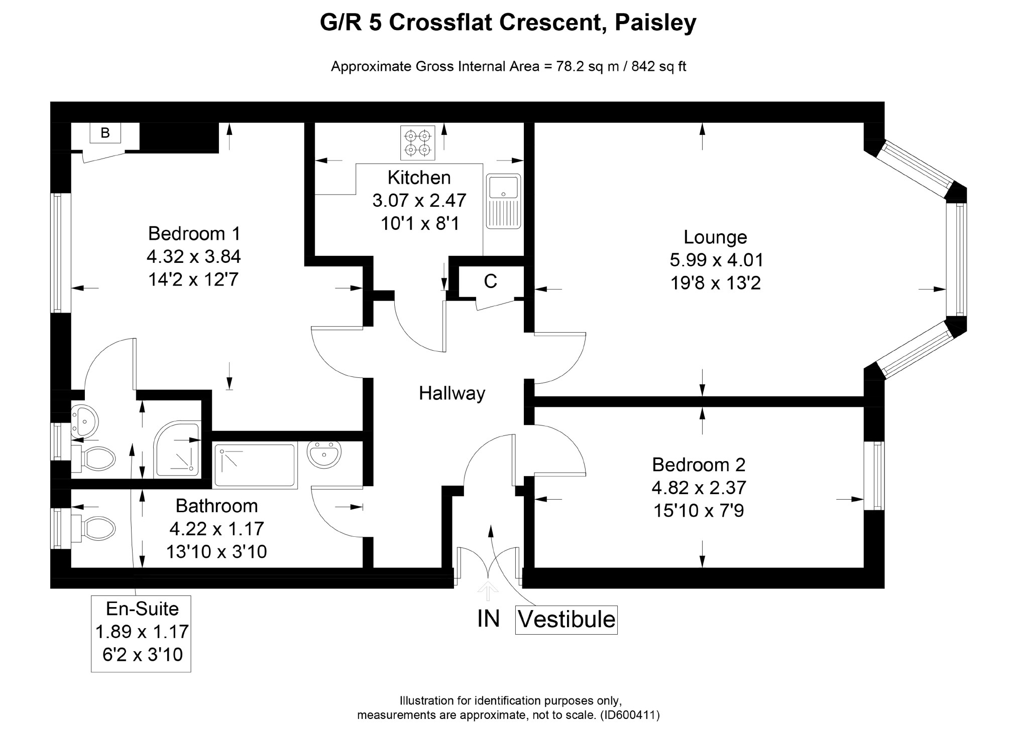 2 bed flat for sale in Crossflat Crescent, Paisley PA1 Zoopla