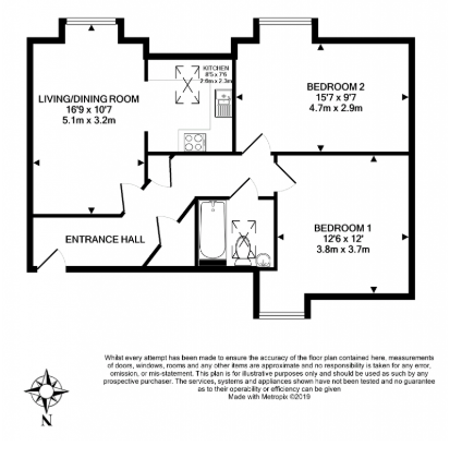 Flat 9, Doveton House, Frimley floorplan