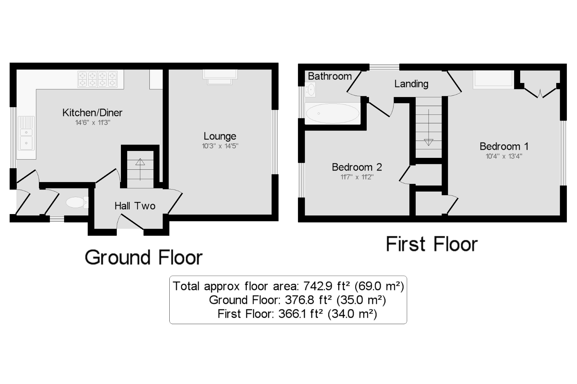 2 Bedrooms End terrace house for sale in Malakand Road, Kempston, Bedford, Bedfordshire MK42