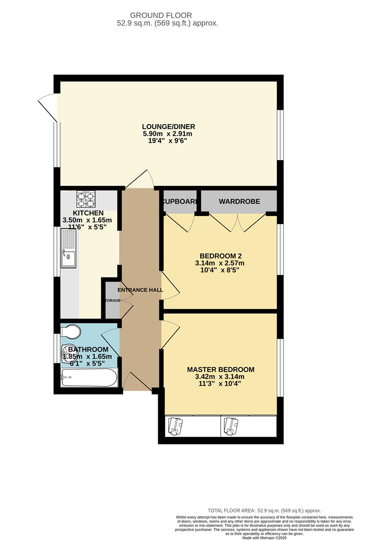 194, Arkwrights, Harlow floorplan