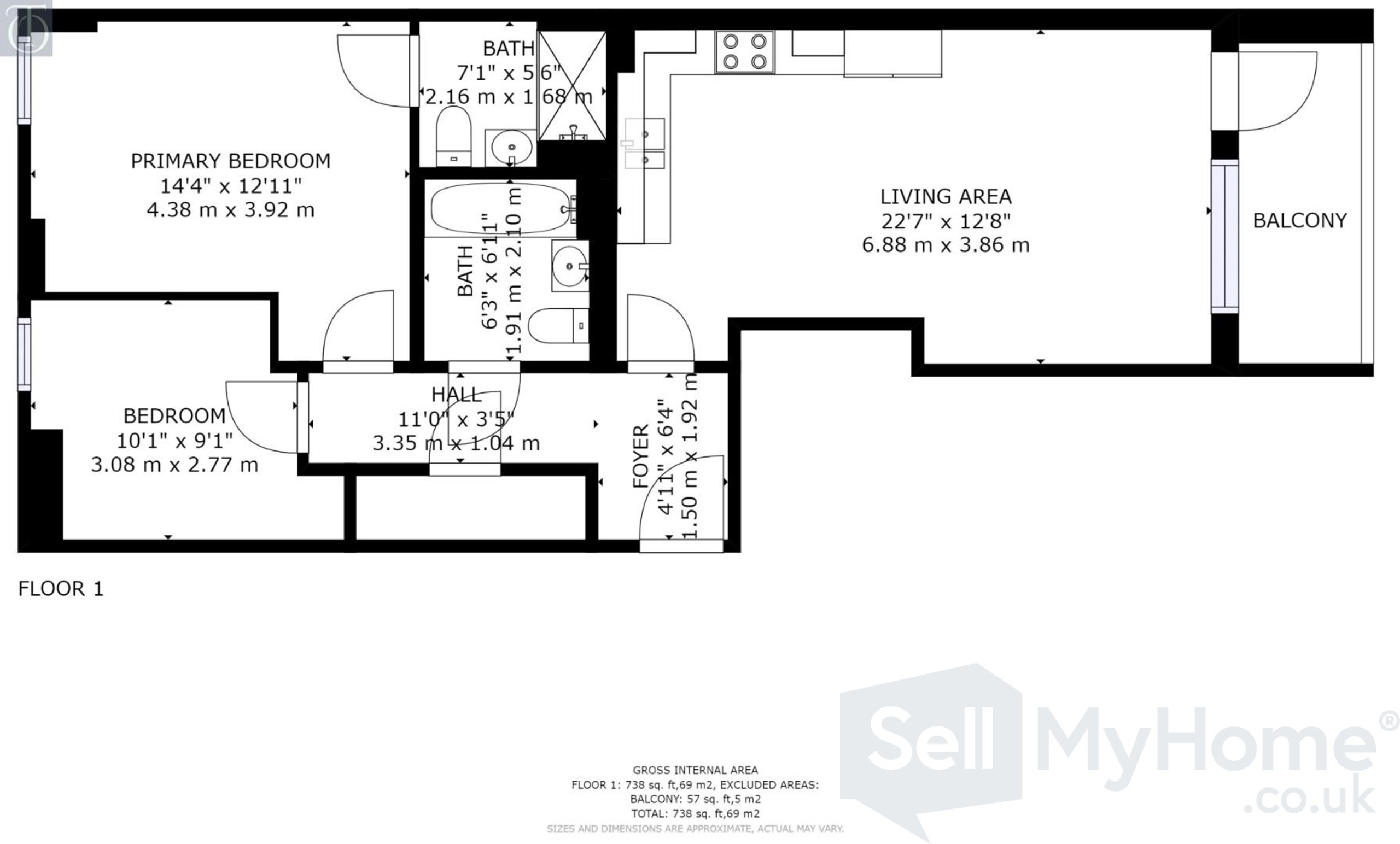 Apartment 57, Bromley floorplan