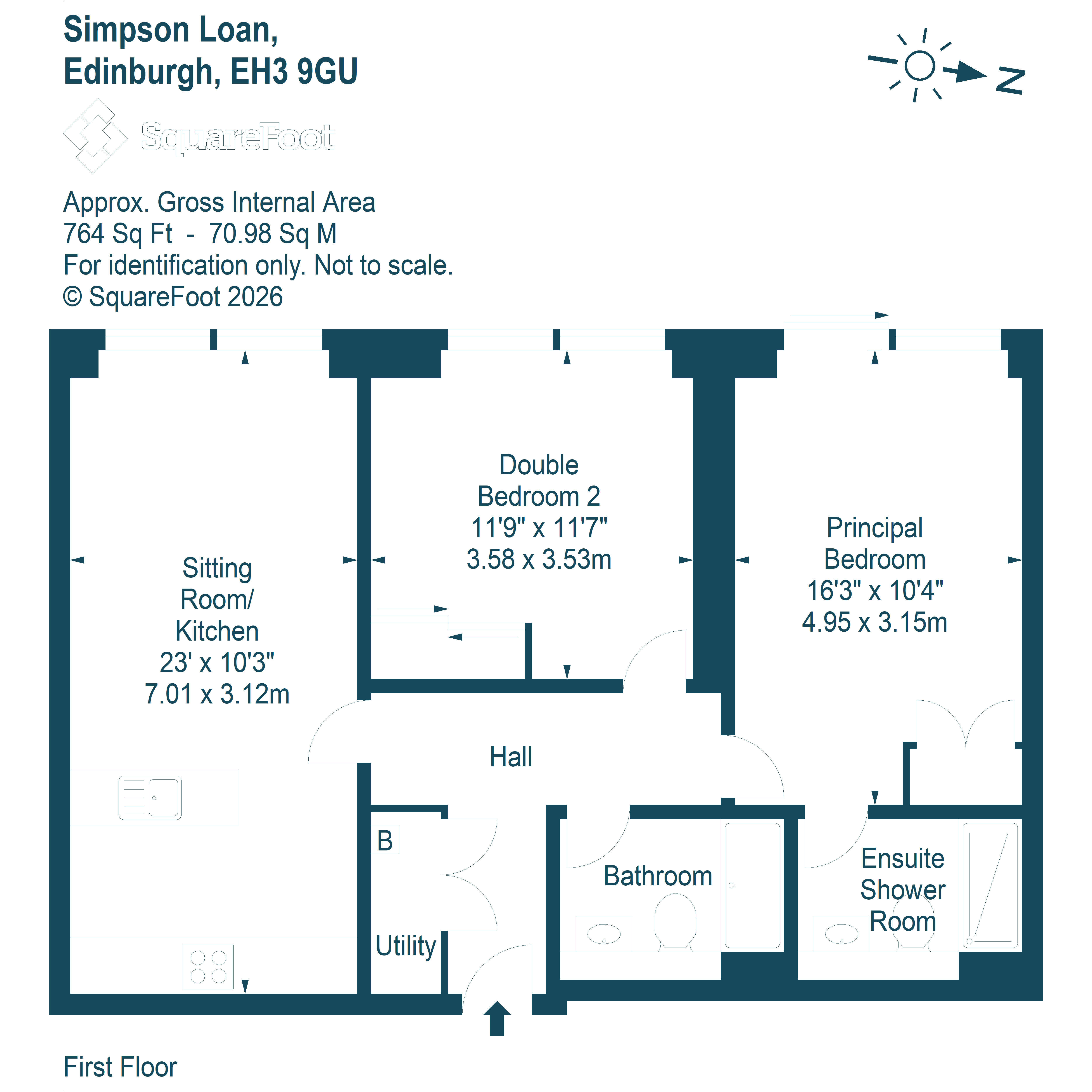 Flat 16, 7, Simpson Loan, Edinburgh floorplan
