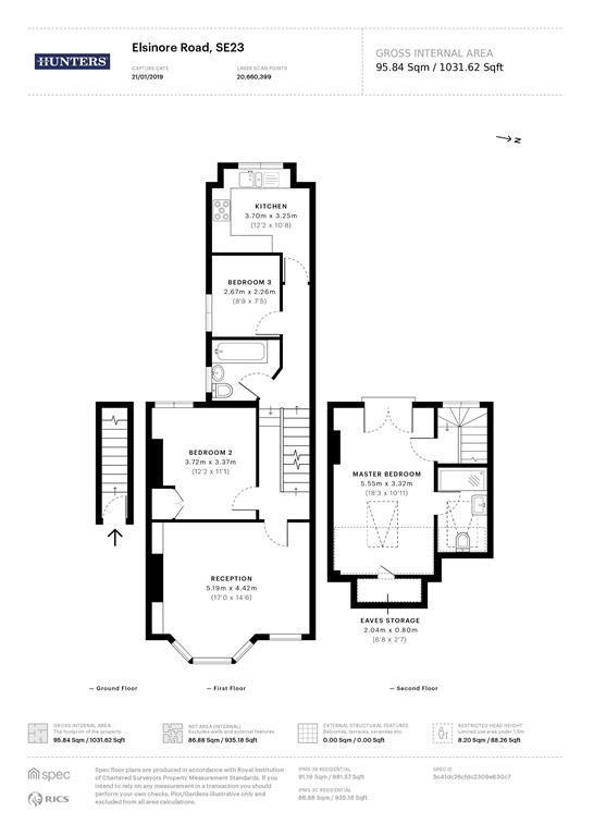 Top Floor Flat, 16, Elsinore Road, Forest Hill floorplan