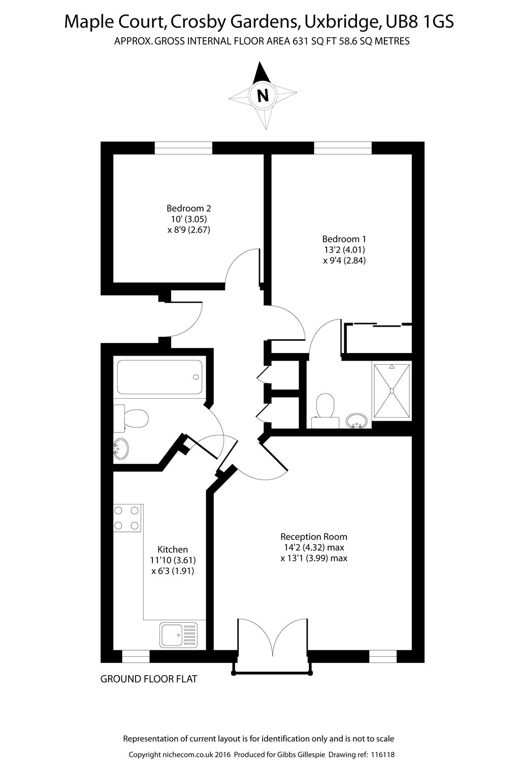 2 Bedrooms Flat for sale in Maple Court, Crosby Gardens, Uxbridge, Middlesex UB8