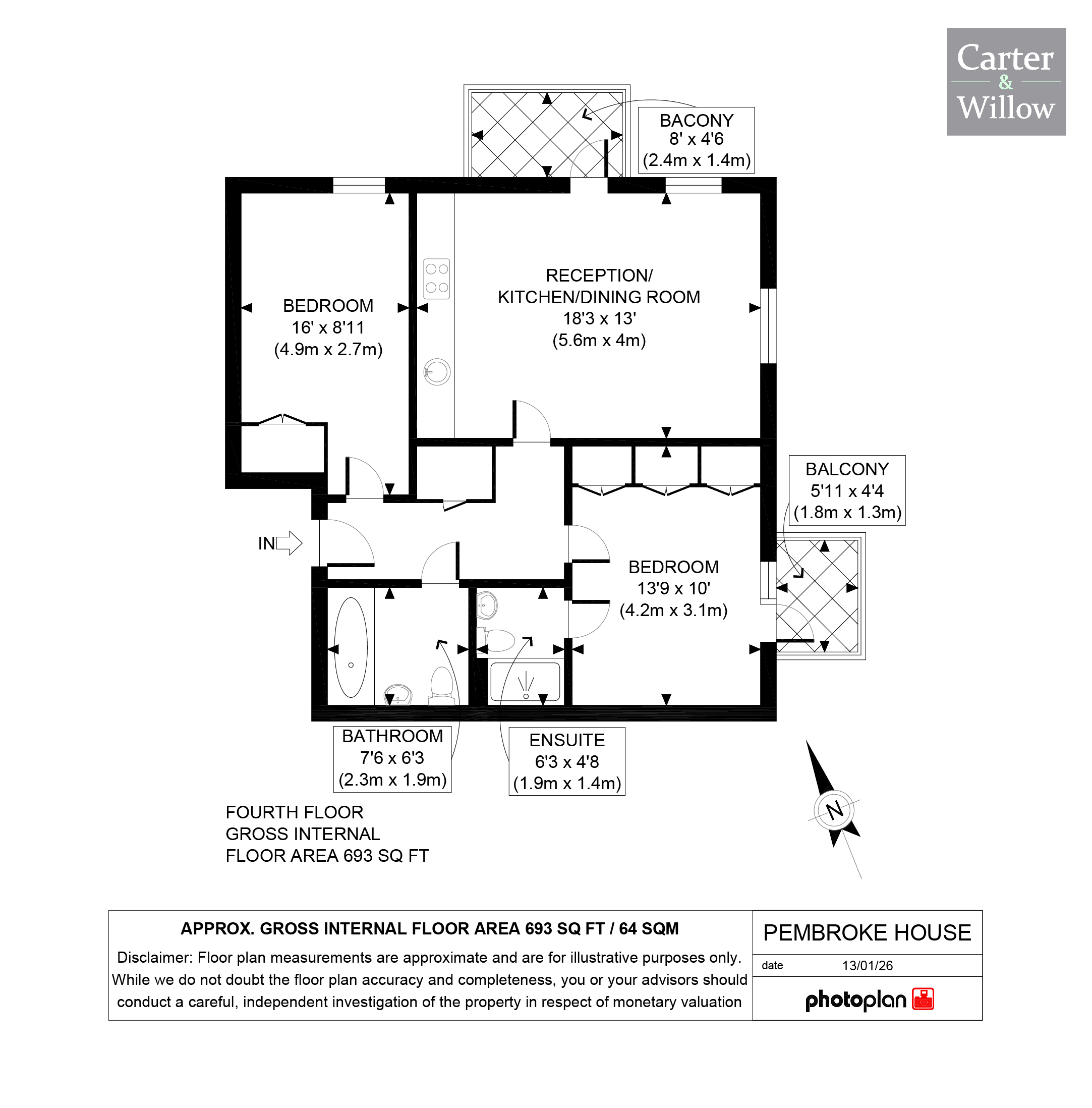 506, Pembroke, 21 Academy Way, Dagenham floorplan