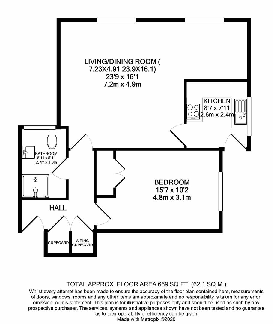 Flat 3 Church House, 244 Lower Road, Leatherhead floorplan