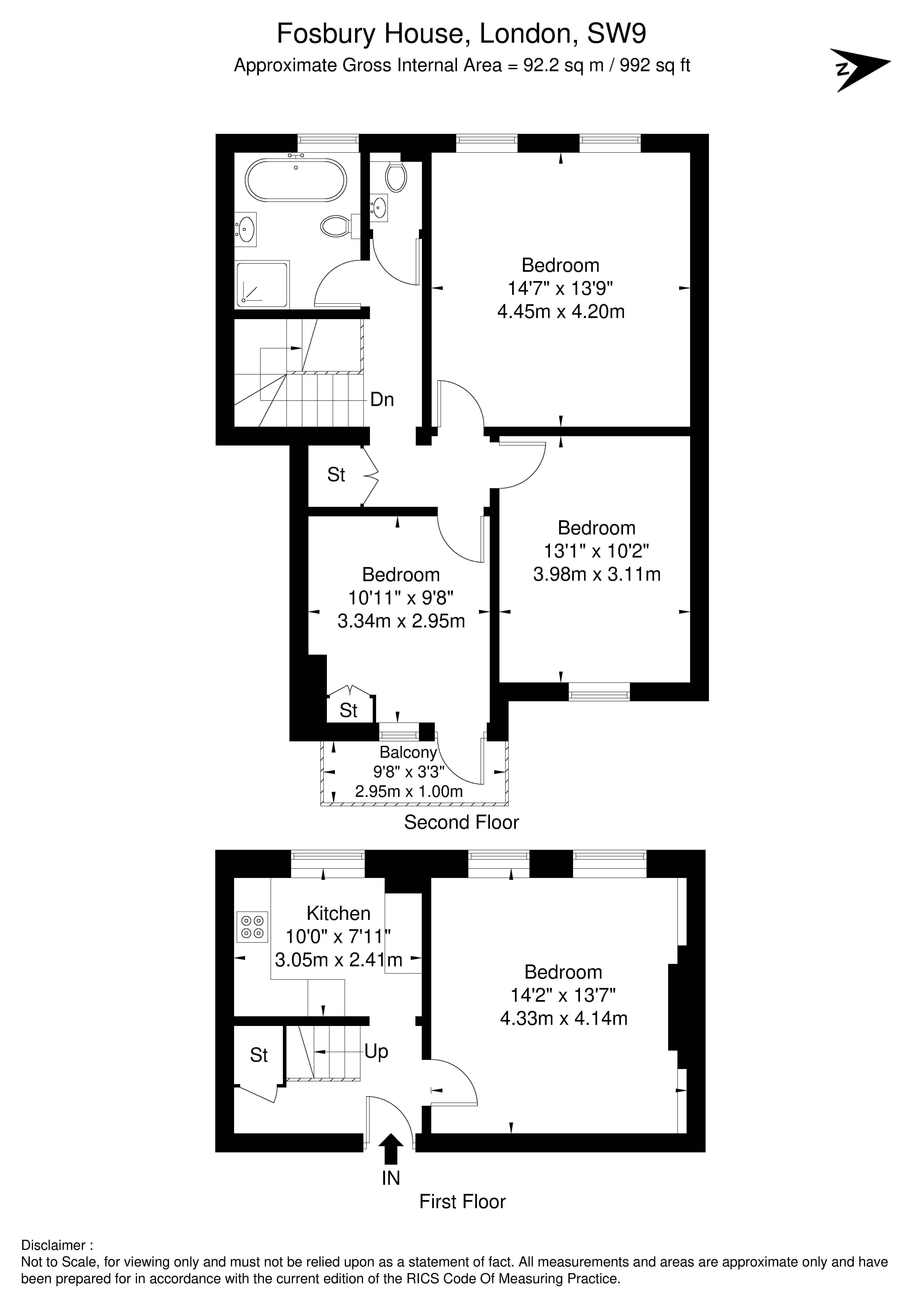 4 Fosbury House, Ferndale Road, London floorplan