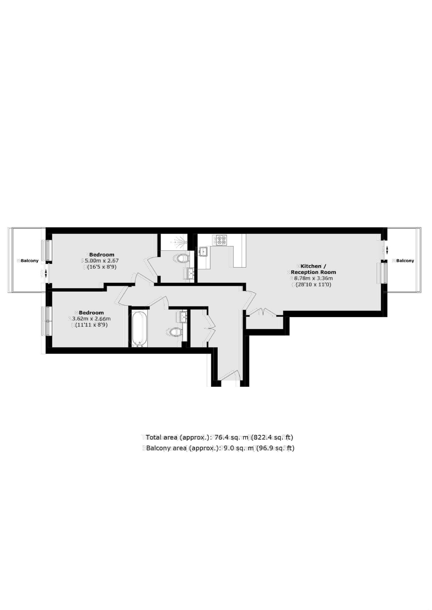 Flat 28, Carvell House, 22, Aerodrome Road, London floorplan