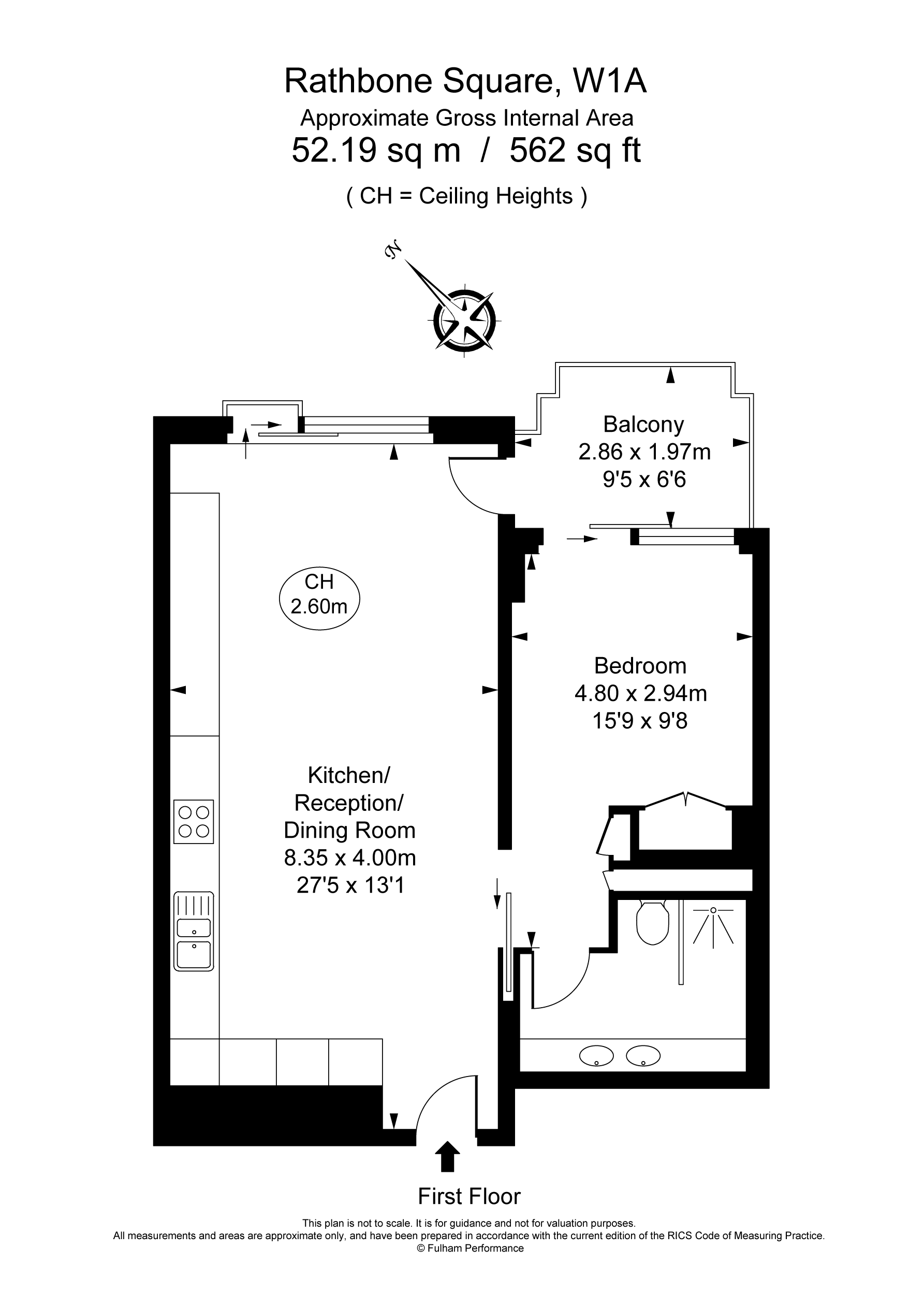 Apartment 103,, 37, Rathbone Place, London floorplan