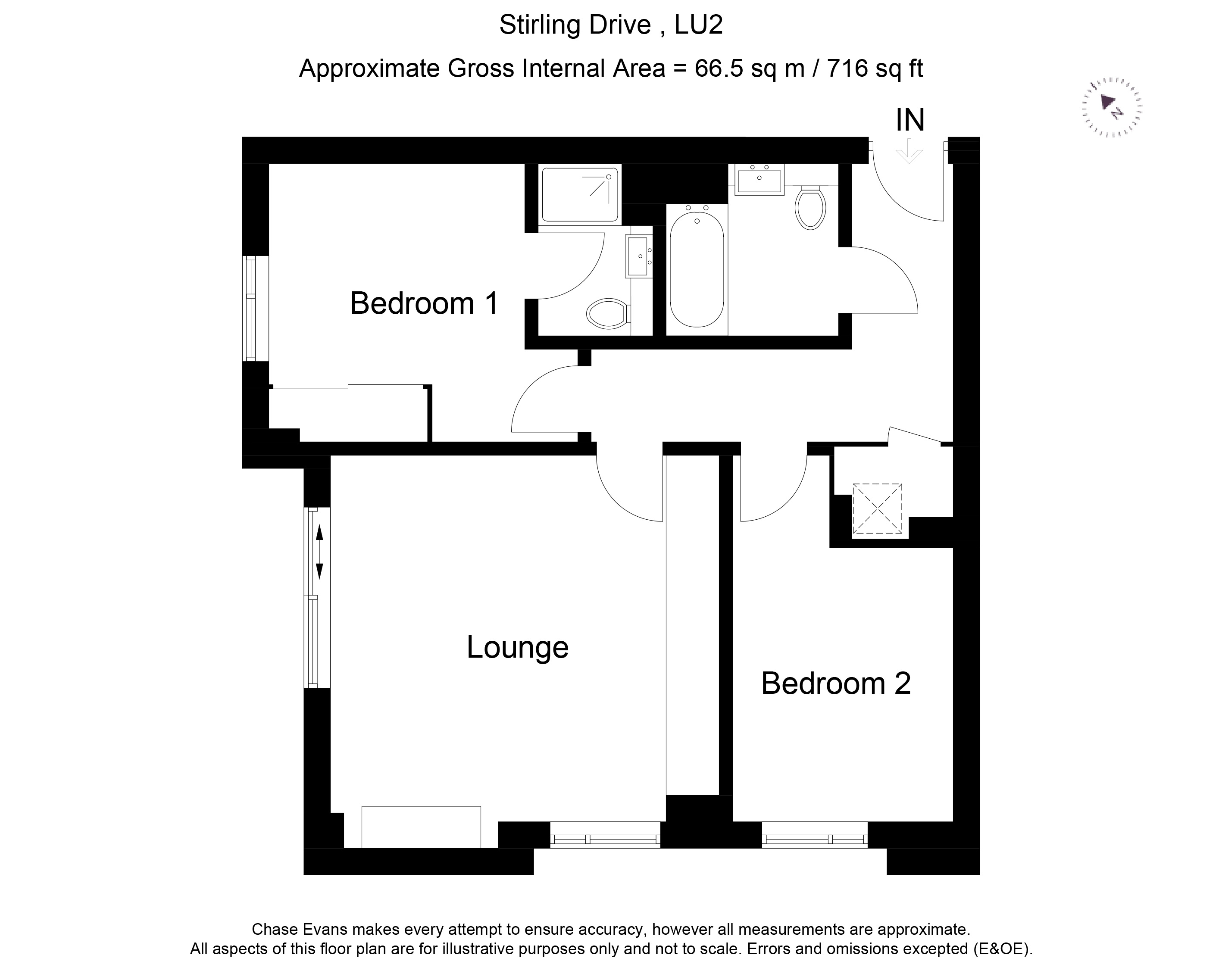 2 Bedrooms Flat to rent in Griffin Court, Saxon Square, Luton LU2