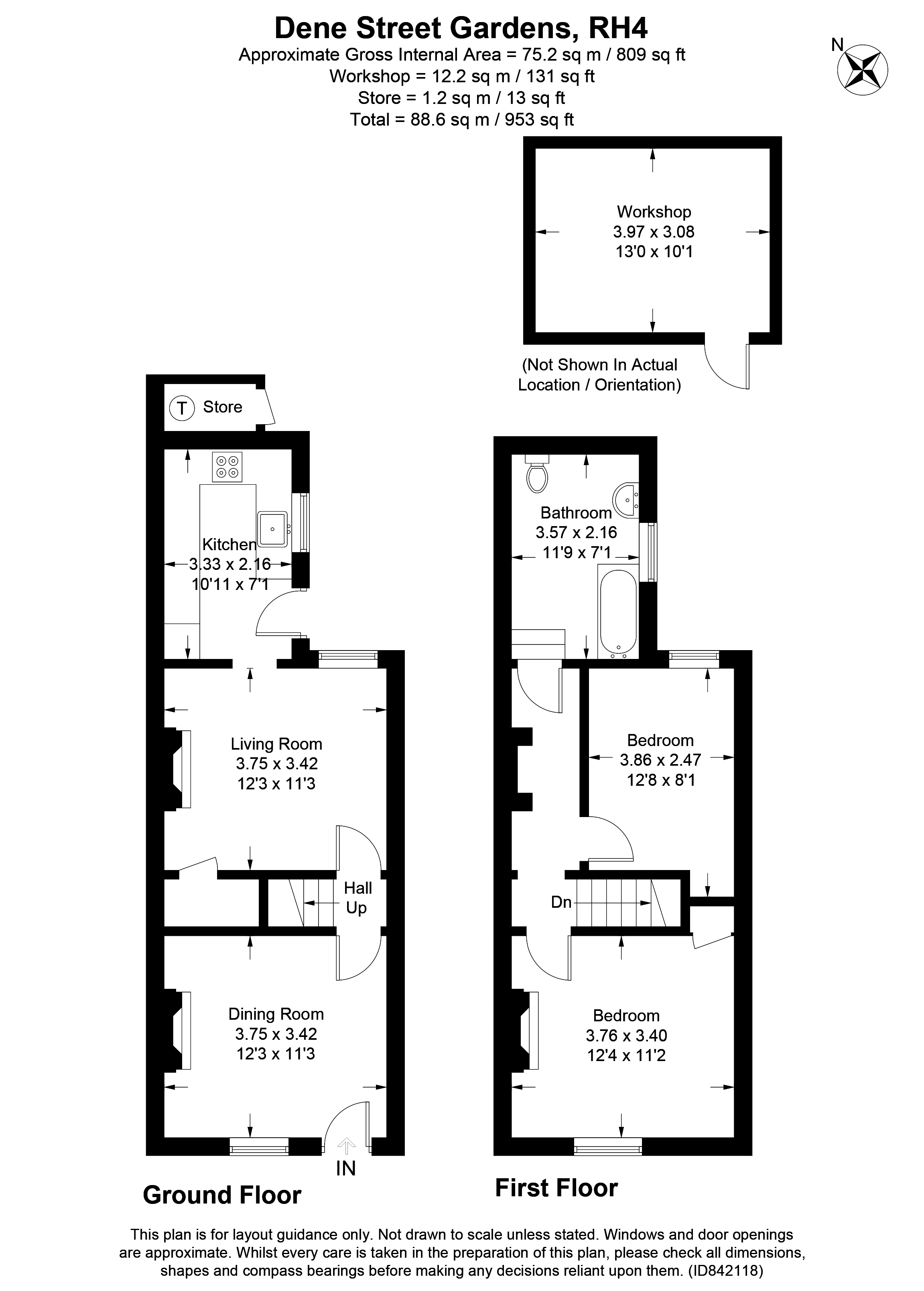 Dene Street Gardens, Dorking RH4, 2 bedroom end terrace house for sale
