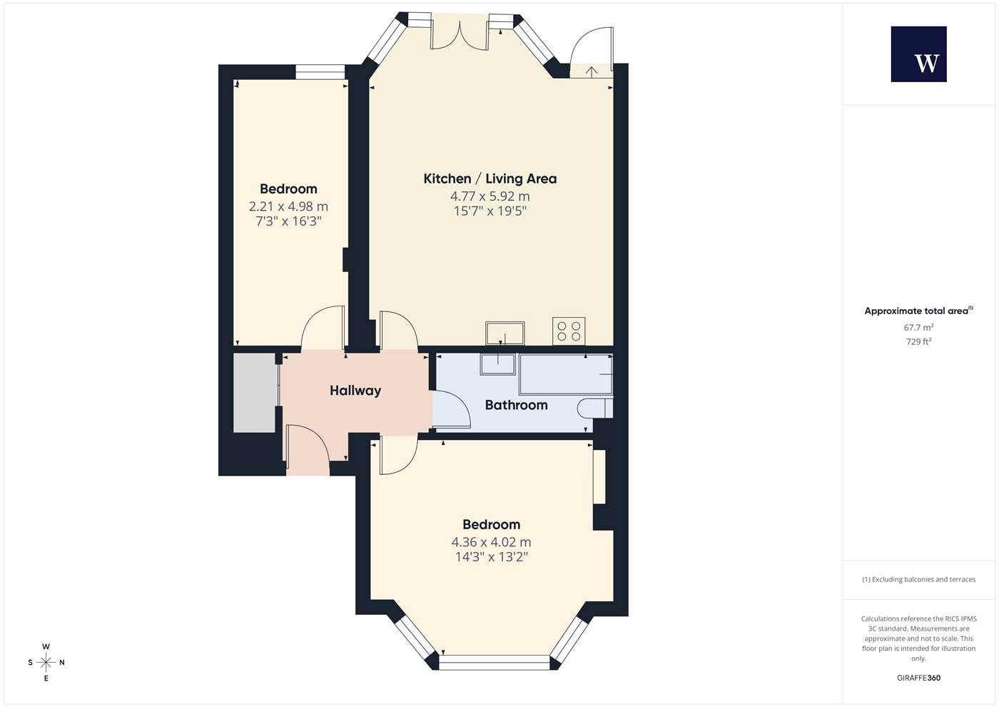 Flat 4, 76, Tulse Hill, London floorplan