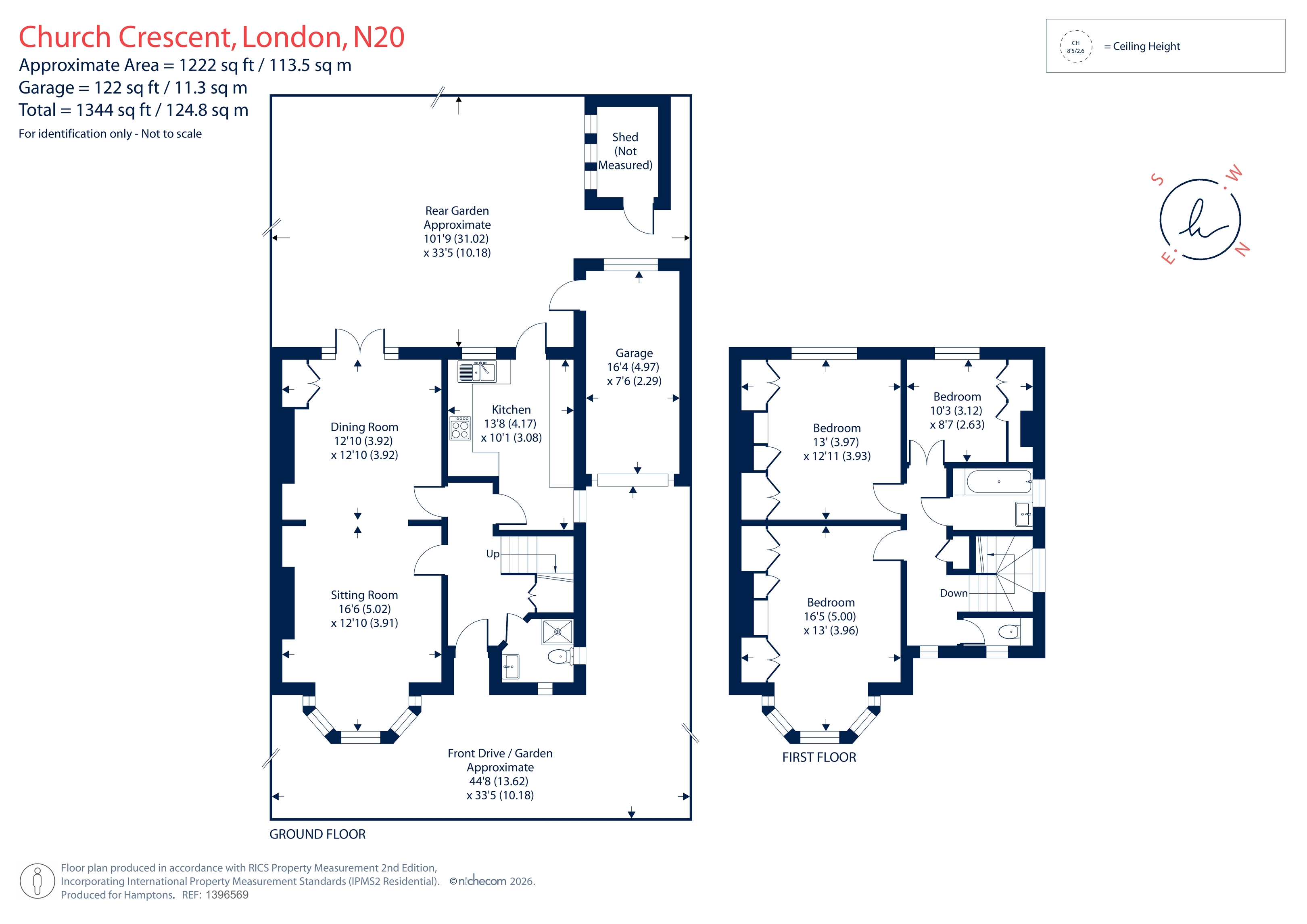 56, Church Crescent, Whetstone floorplan