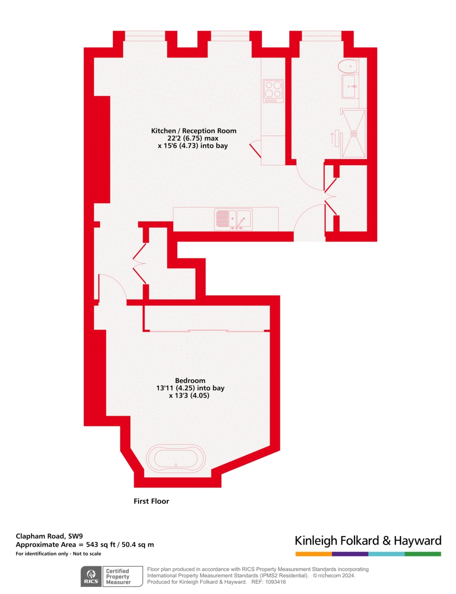 Flat 1, 365A,, Clapham Road, London floorplan