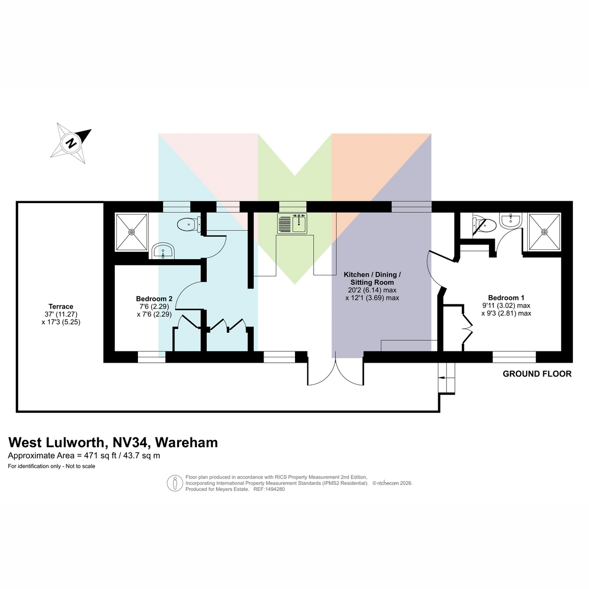 Flat NV34, NV34, Durdle Door Holiday Park, Wareham floorplan