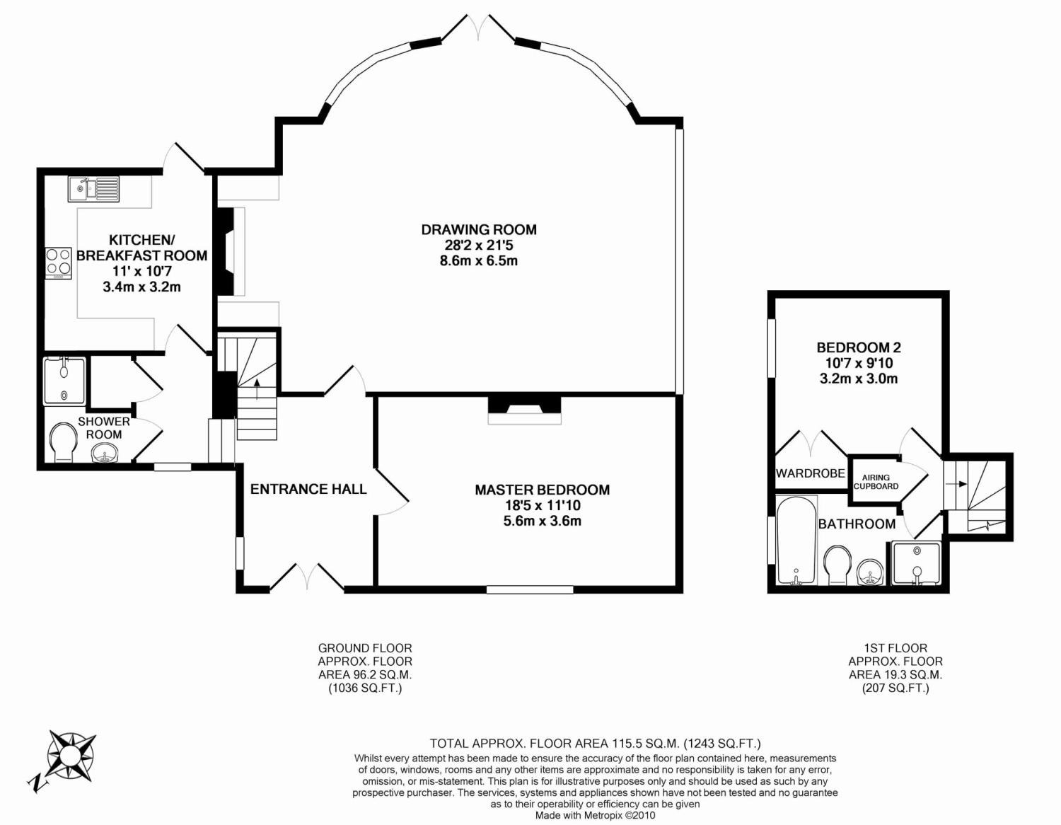 1 The Clock House, 192, High Road, Surrey floorplan