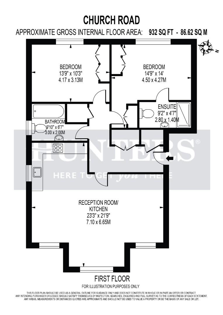 Flat 3, 65, Church Road, Leatherhead floorplan