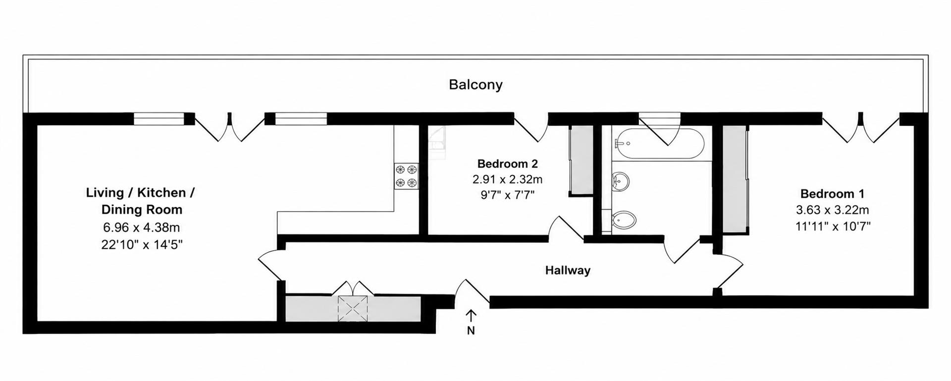 Flat 68, 4, Littleworth Road, Esher floorplan