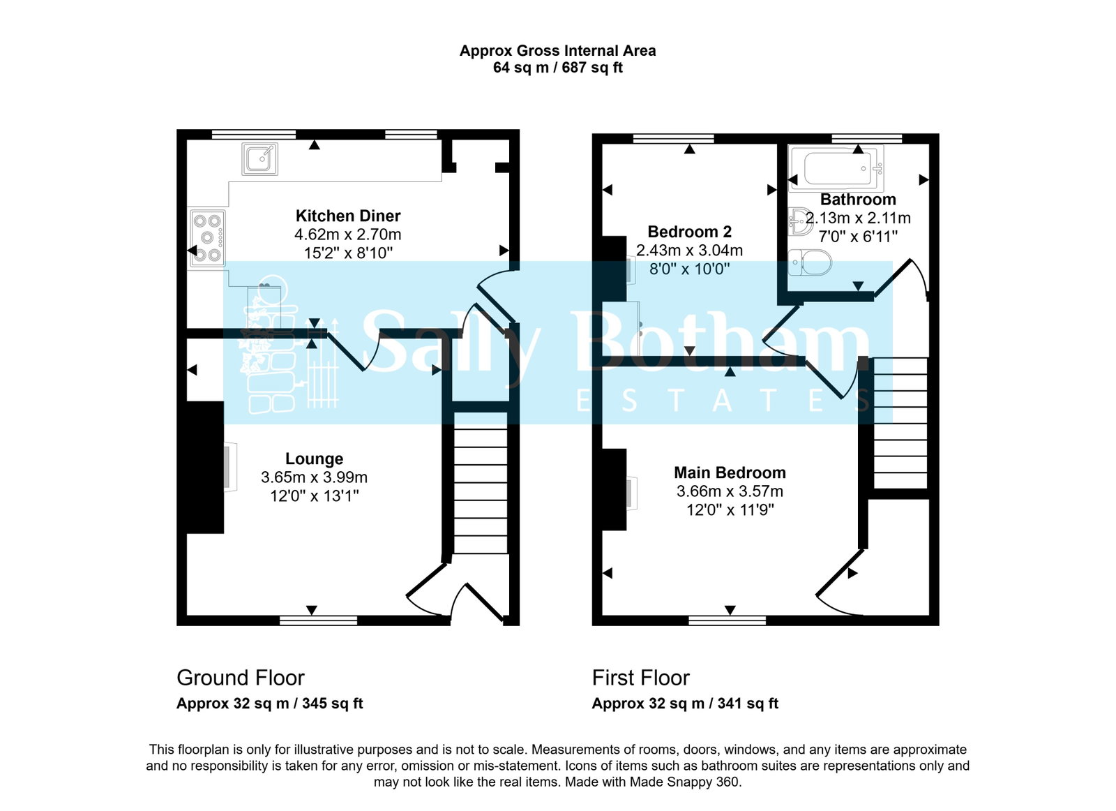 Grove Lane, Matlock floorplan