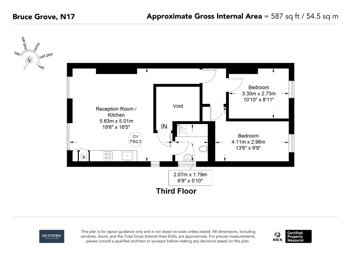 12F, Bruce Grove, London floorplan