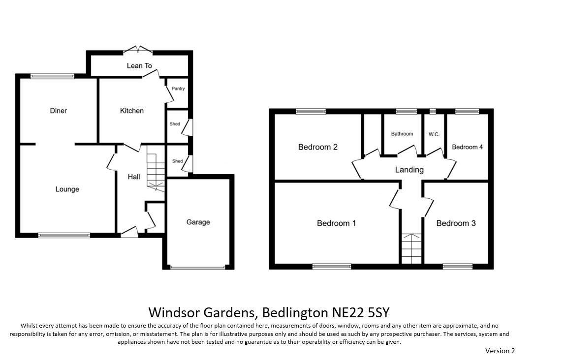 58, Windsor Gardens, Bedlington floorplan