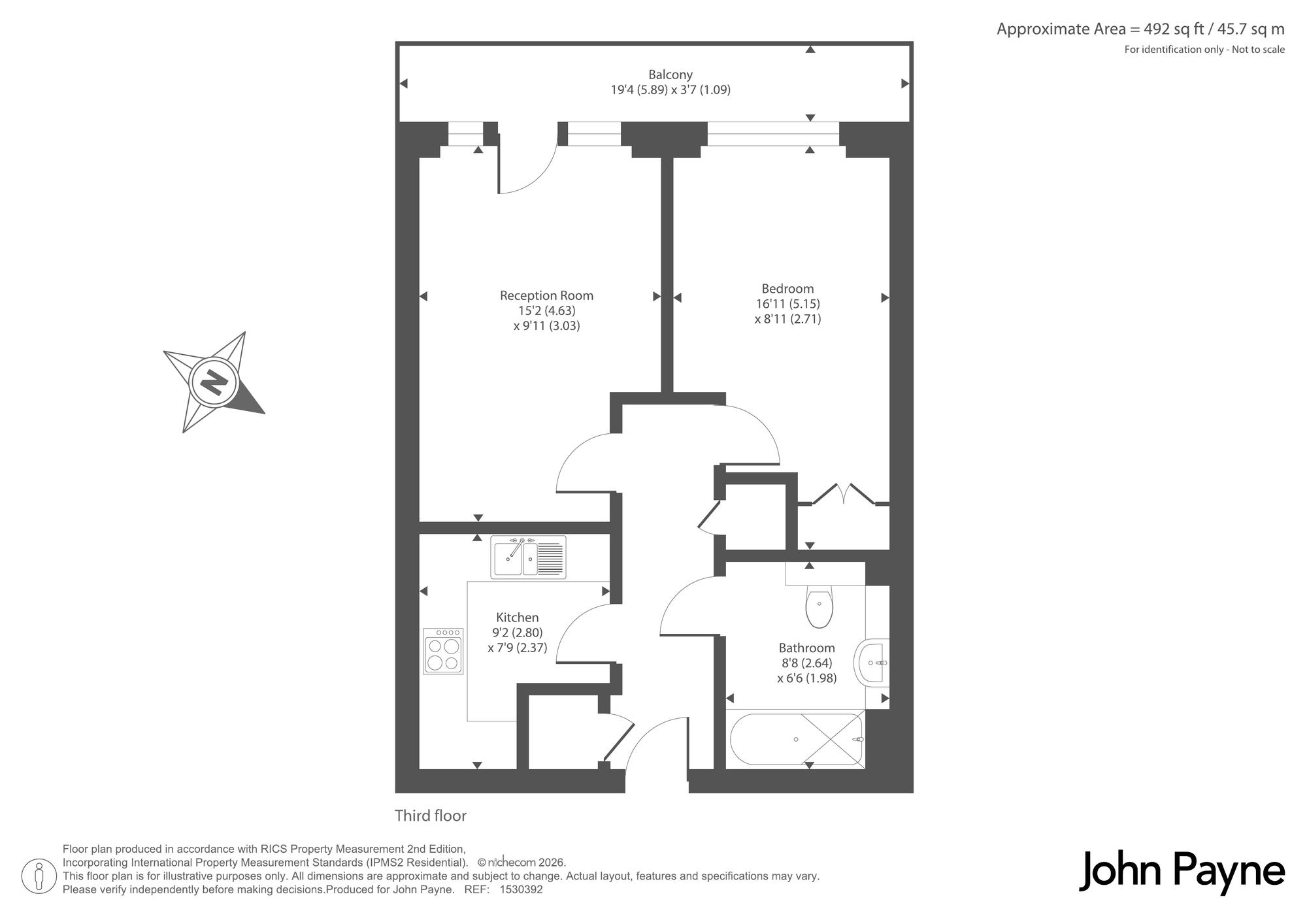 Flat 45, Norfolk House, 9 Brookmill Road, London floorplan