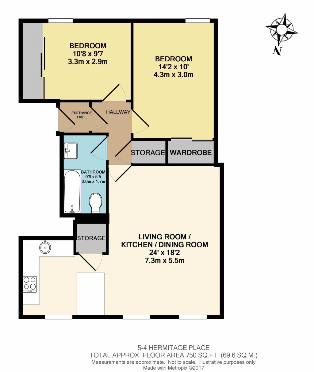 2 Bedrooms Flat to rent in Hermitage Place, Leith Links EH6