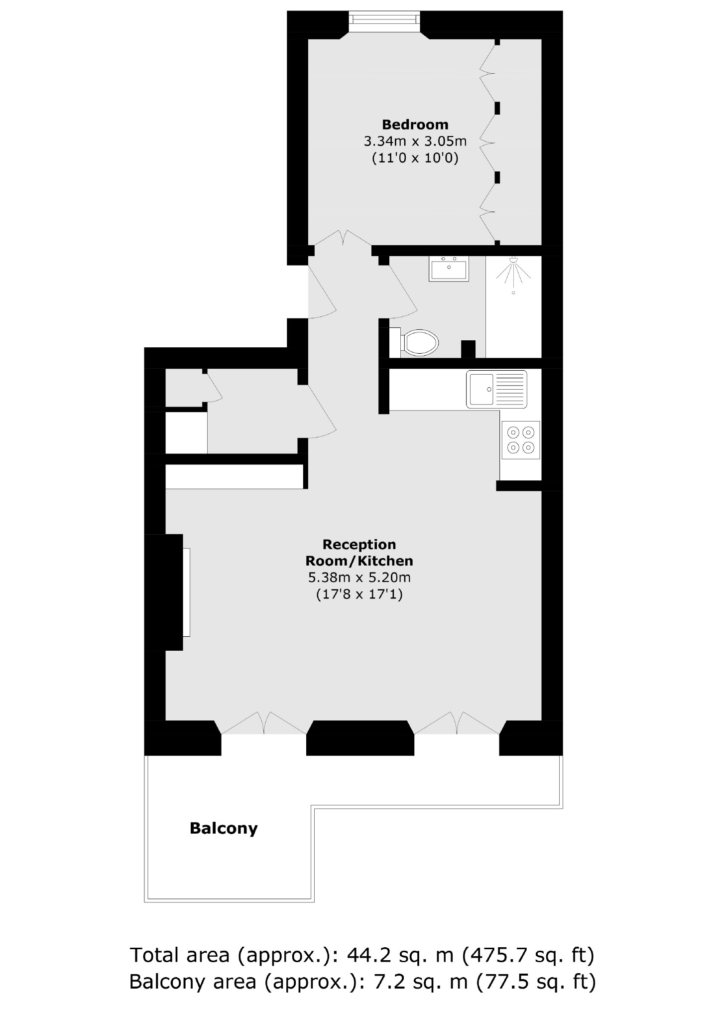First Floor Flat, 17, Finborough Road, London floorplan