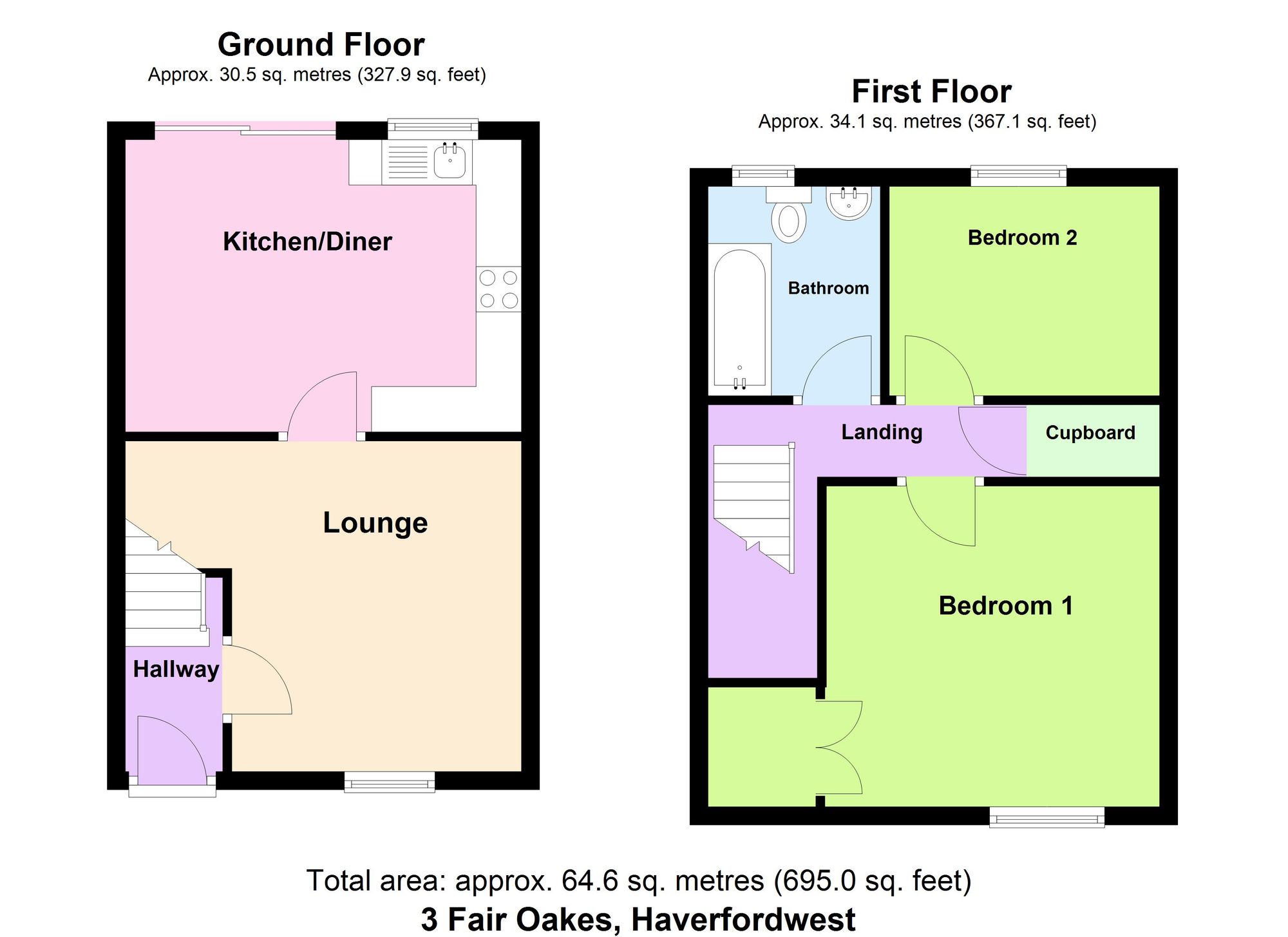 3 Fair Oakes, Haverfordwest floorplan