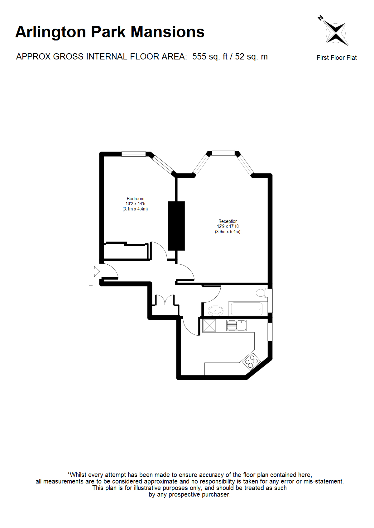 Flat 3 Arlington Park Mansions,, Sutton Lane North, London floorplan