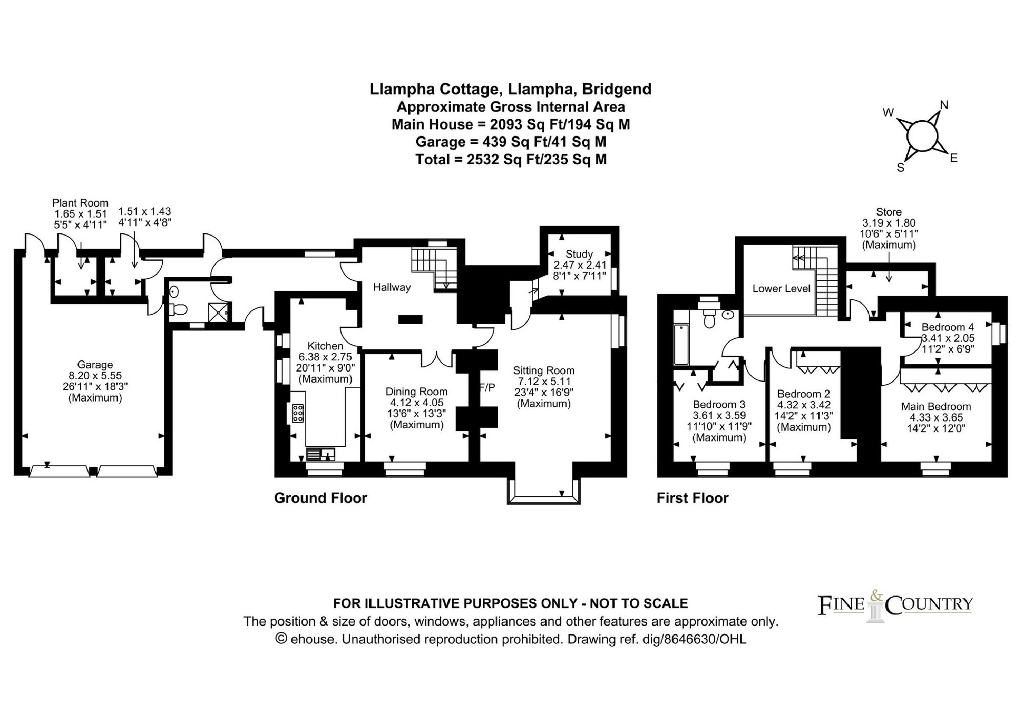 Llampha Cottage, Bridgend floorplan