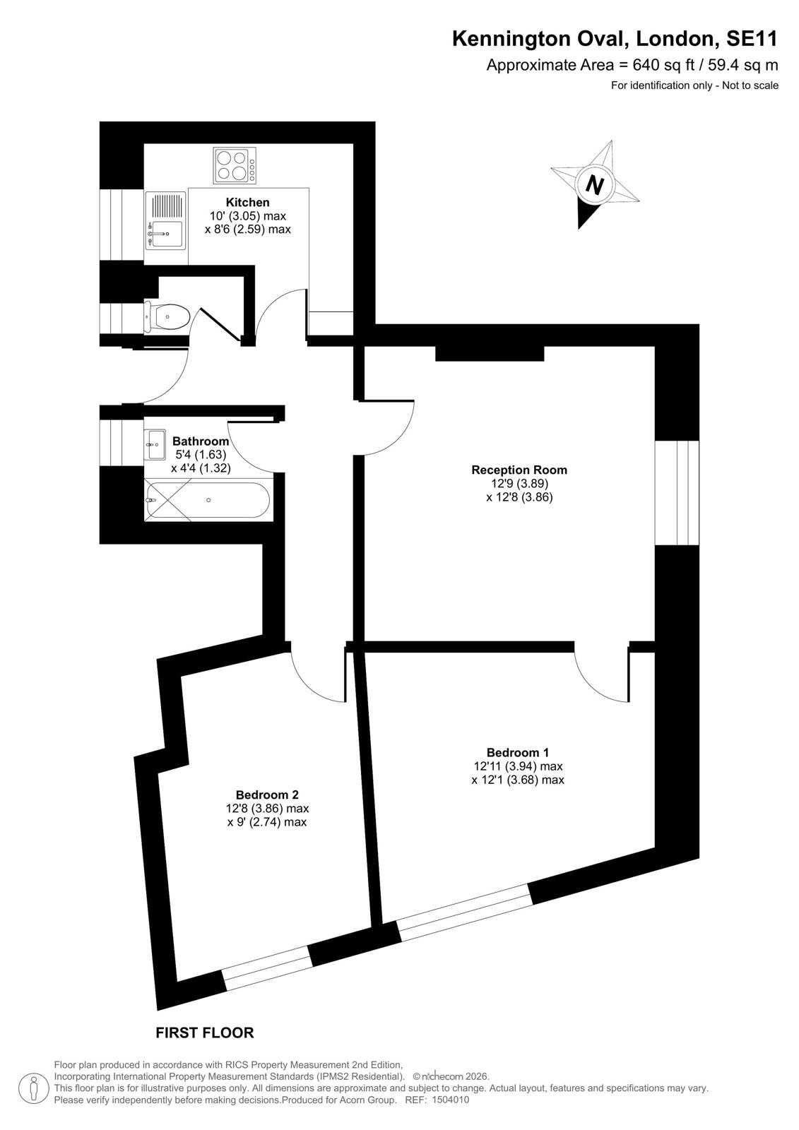 Flat 86, Lockwood House,, Kennington Oval, London floorplan