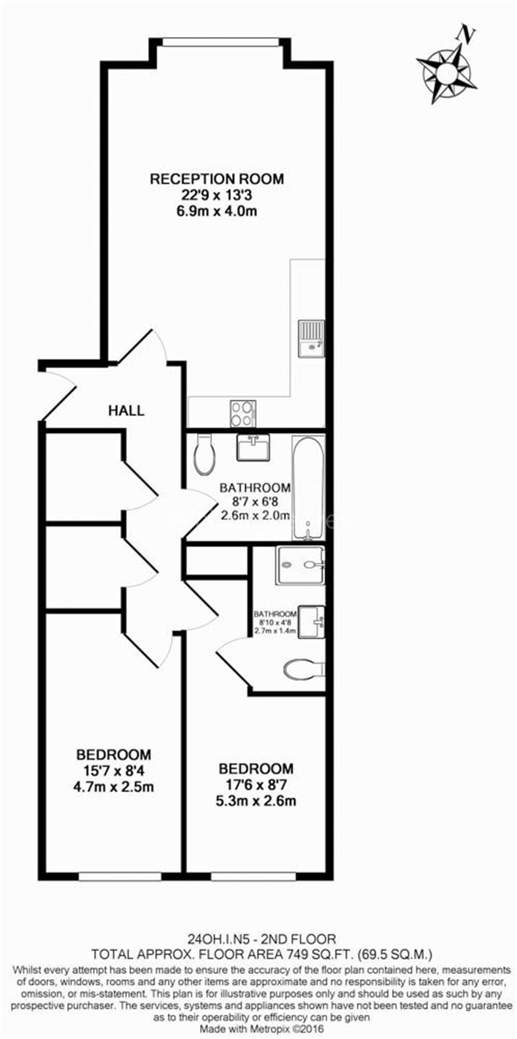 2 Bedrooms Flat for sale in Osborne House, 17 Loxford Gardens, London N5
