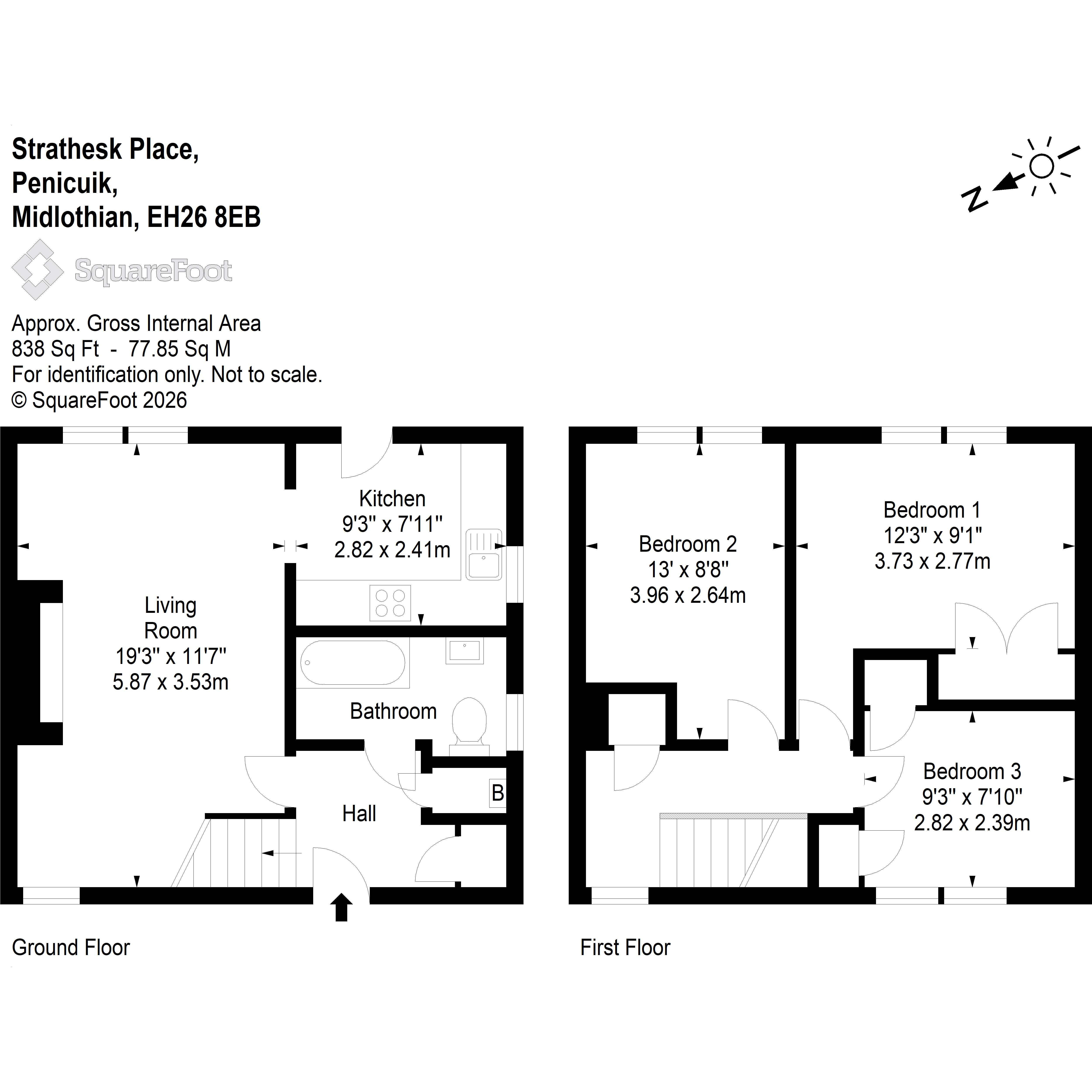 11, Strathesk Place, Penicuik floorplan