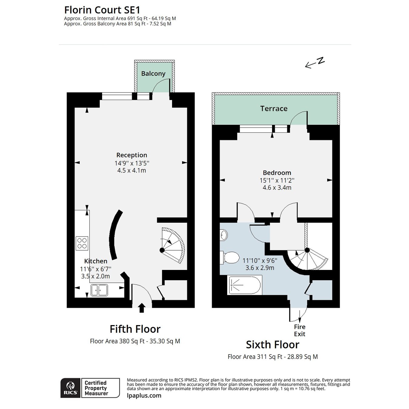Apartment 39, Florin Court, London floorplan
