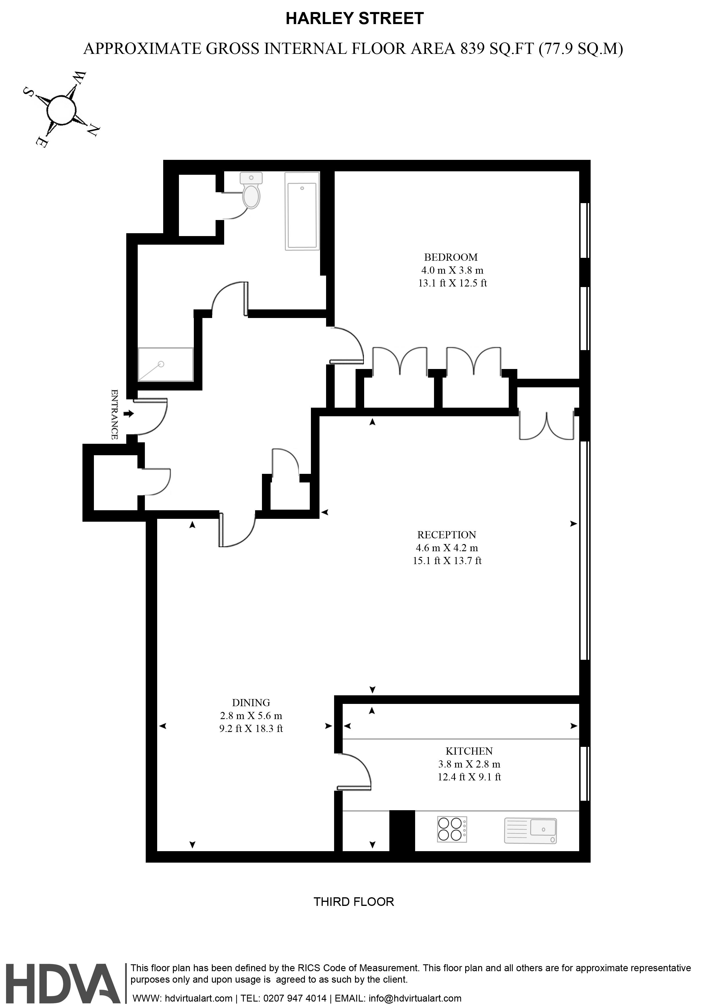 1 Bedrooms Flat to rent in Harley Street, London W1G